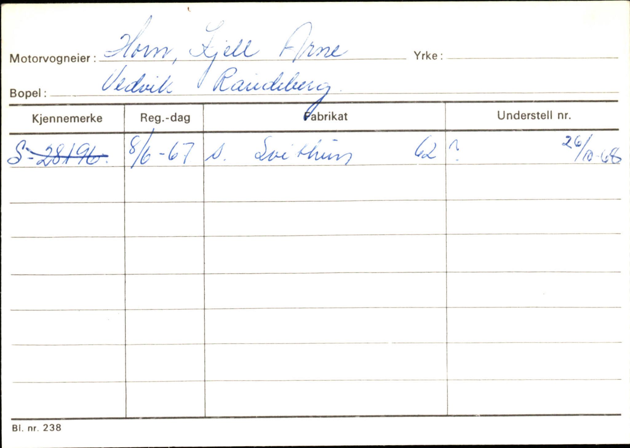 Statens vegvesen, Sogn og Fjordane vegkontor, SAB/A-5301/4/F/L0144: Registerkort Vågsøy A-R, 1945-1975, p. 1145