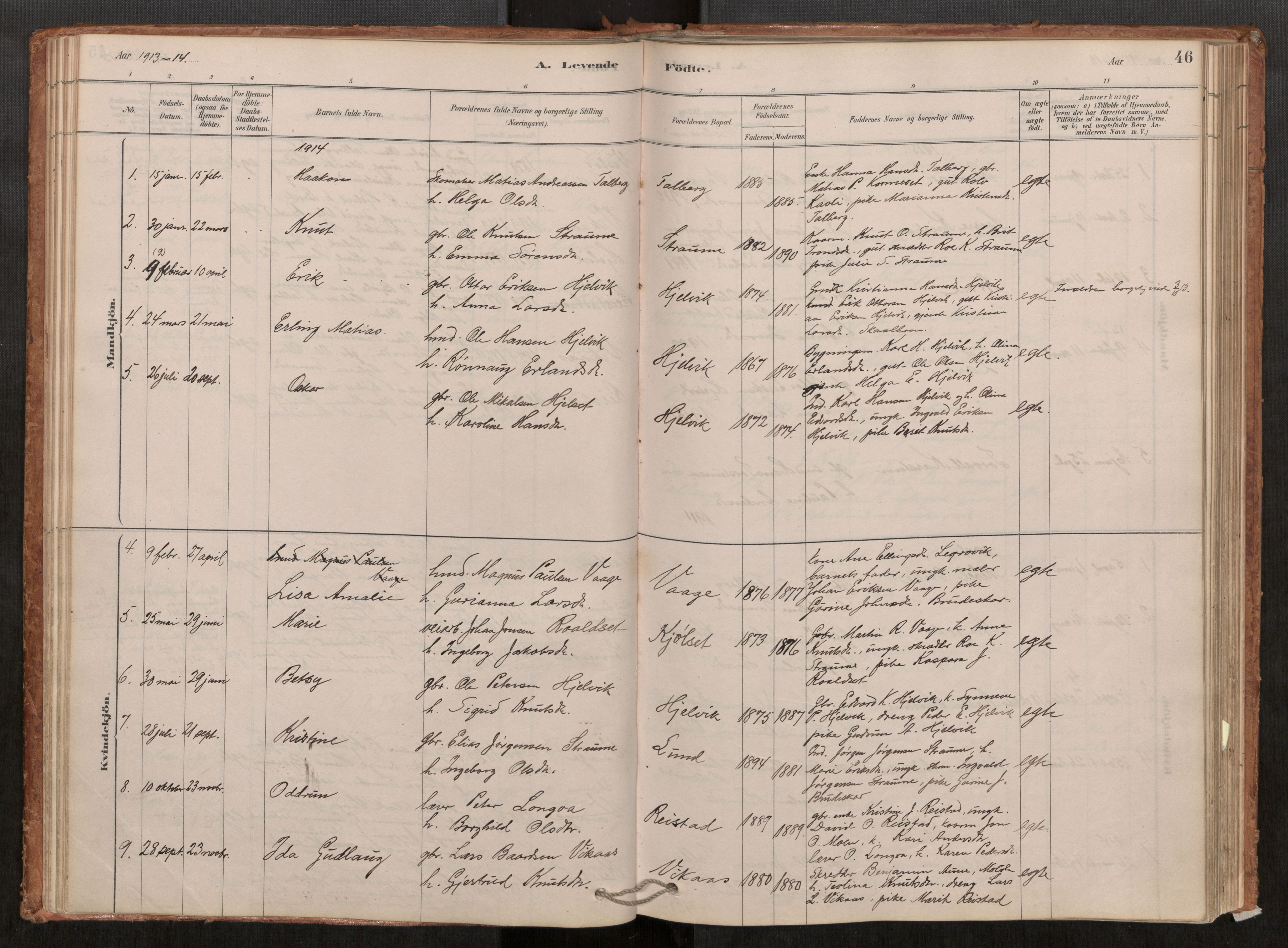 Ministerialprotokoller, klokkerbøker og fødselsregistre - Møre og Romsdal, AV/SAT-A-1454/550/L0621: Parish register (official) no. 550A01, 1878-1915, p. 46