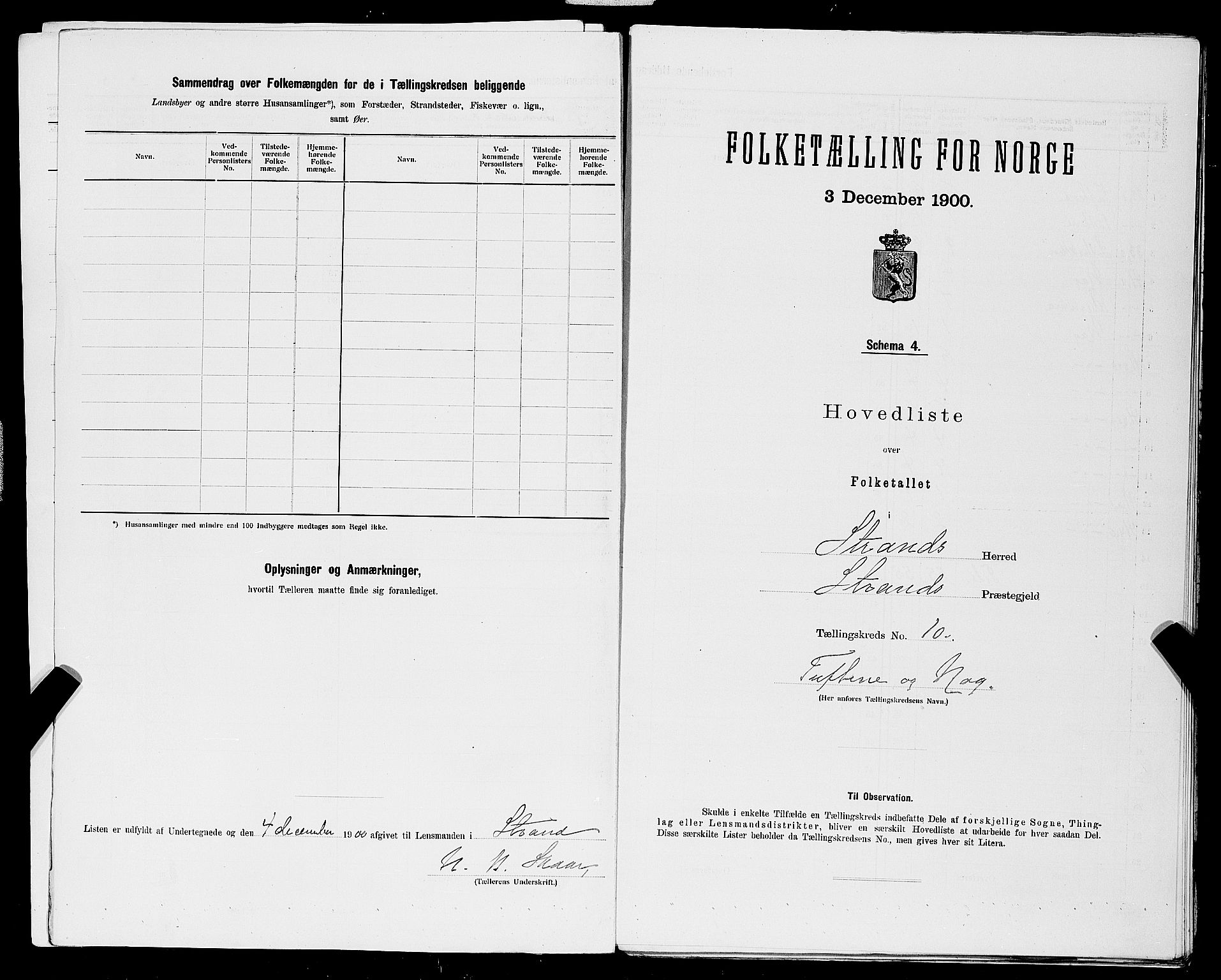 SAST, 1900 census for Strand, 1900, p. 45