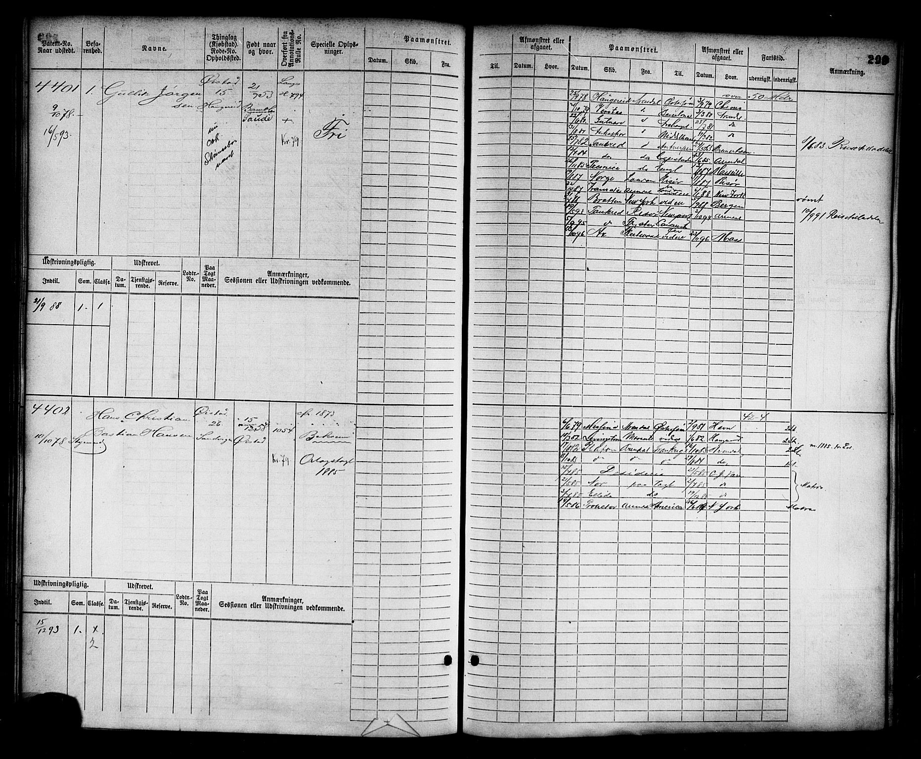 Arendal mønstringskrets, SAK/2031-0012/F/Fb/L0015: Hovedrulle nr 3807-4568, S-13, 1872-1900, p. 308