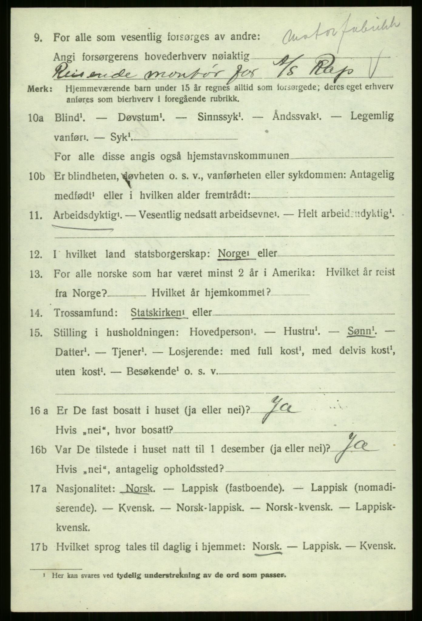 SATØ, 1920 census for Trondenes, 1920, p. 9980