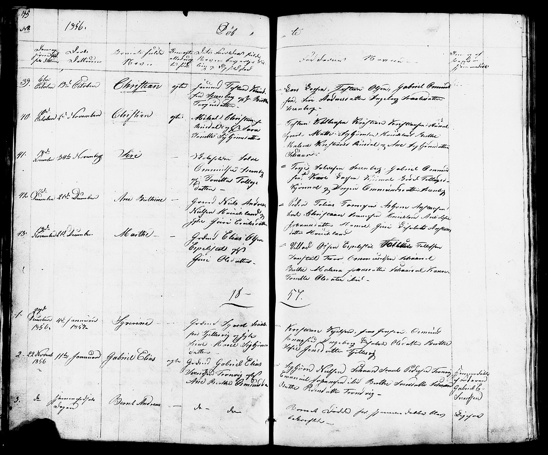 Lund sokneprestkontor, SAST/A-101809/S07/L0003: Parish register (copy) no. B 3, 1848-1885, p. 45