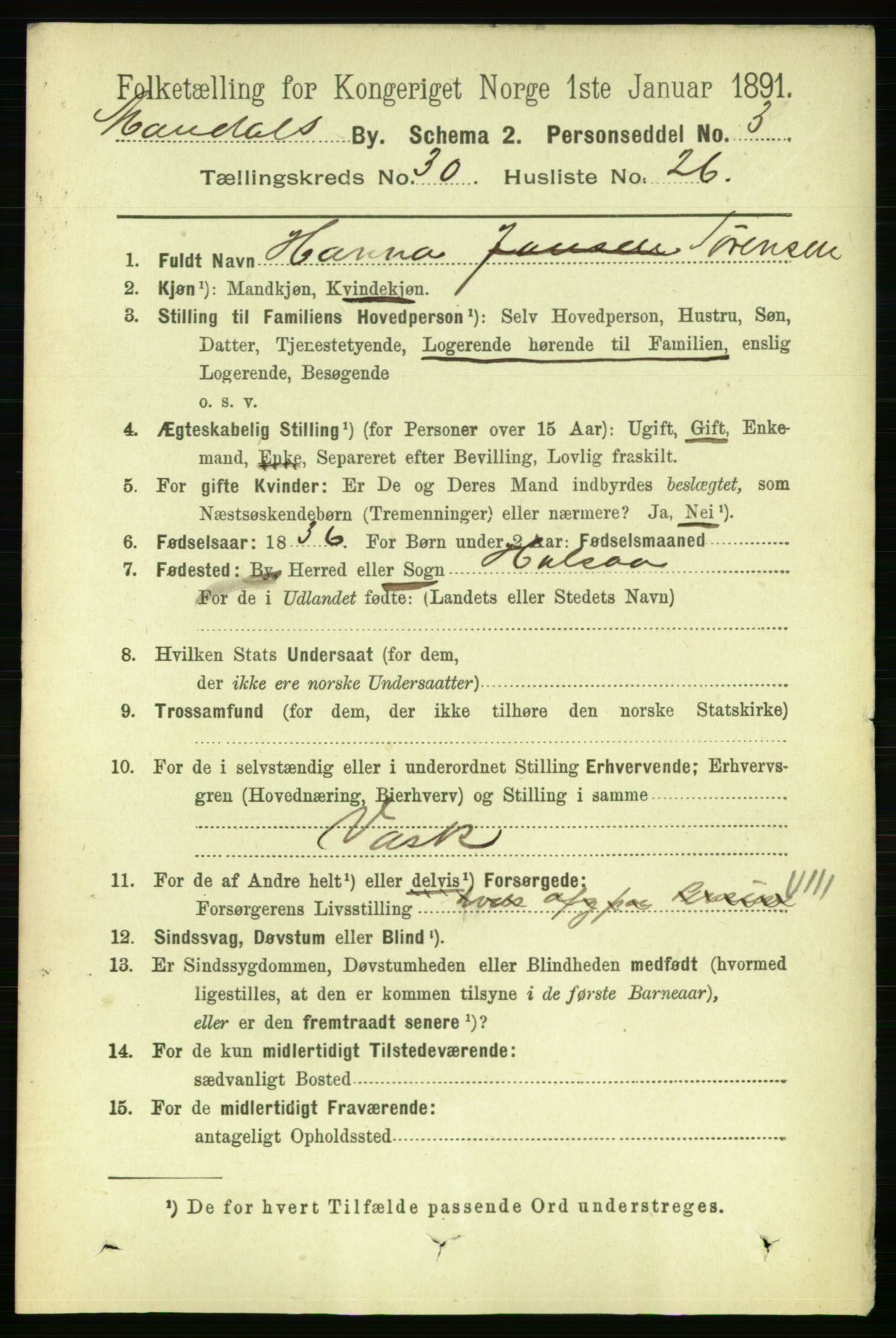 RA, 1891 census for 1002 Mandal, 1891, p. 5373