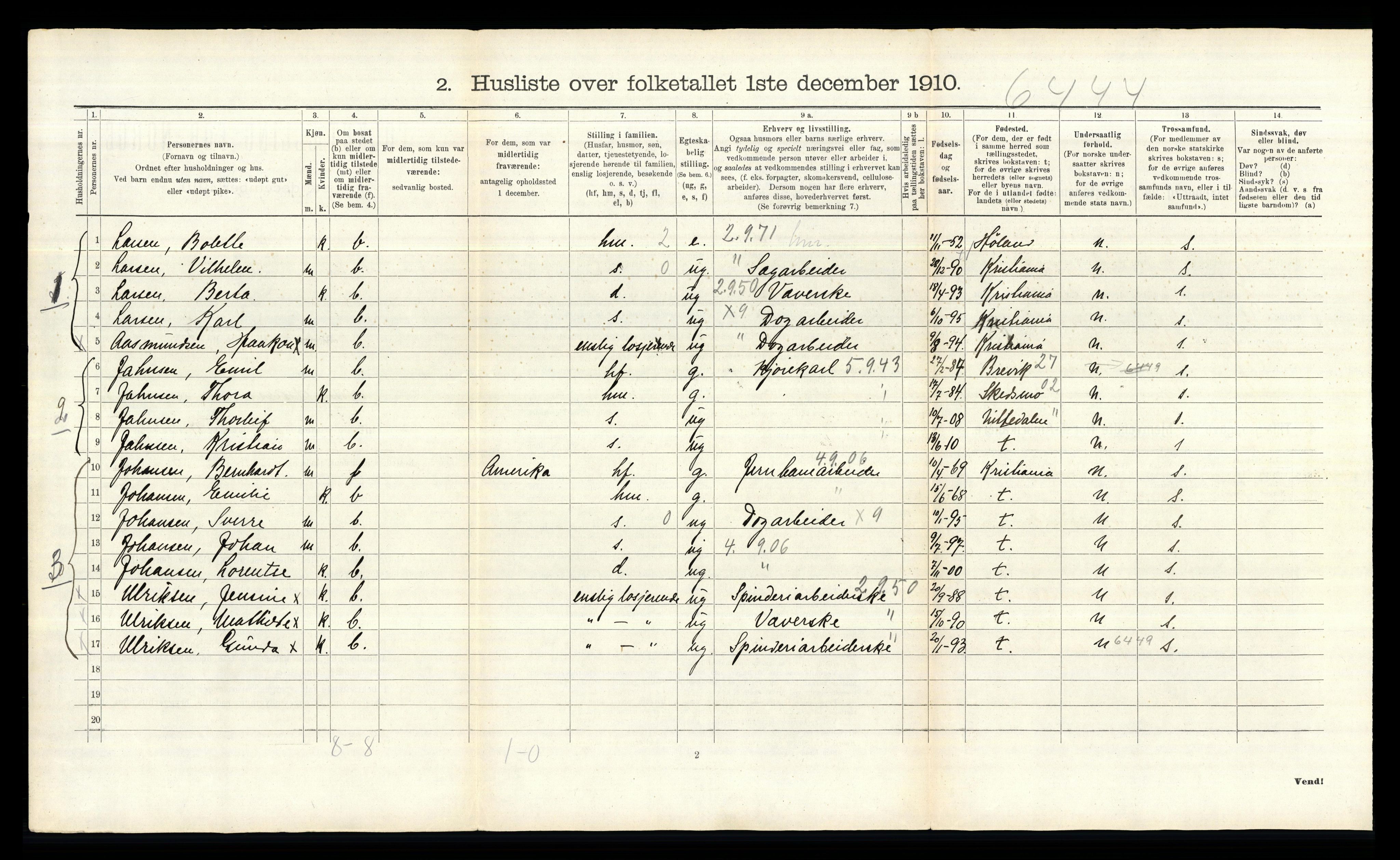 RA, 1910 census for Aker, 1910, p. 2746