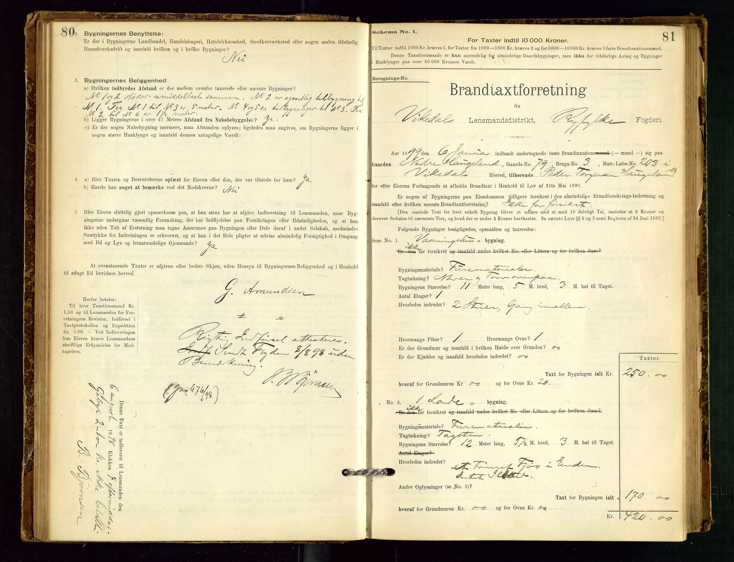 Vikedal lensmannskontor, SAST/A-100179/Gob/L0004: Branntakstprotokoll, 1894-1952, p. 80-81