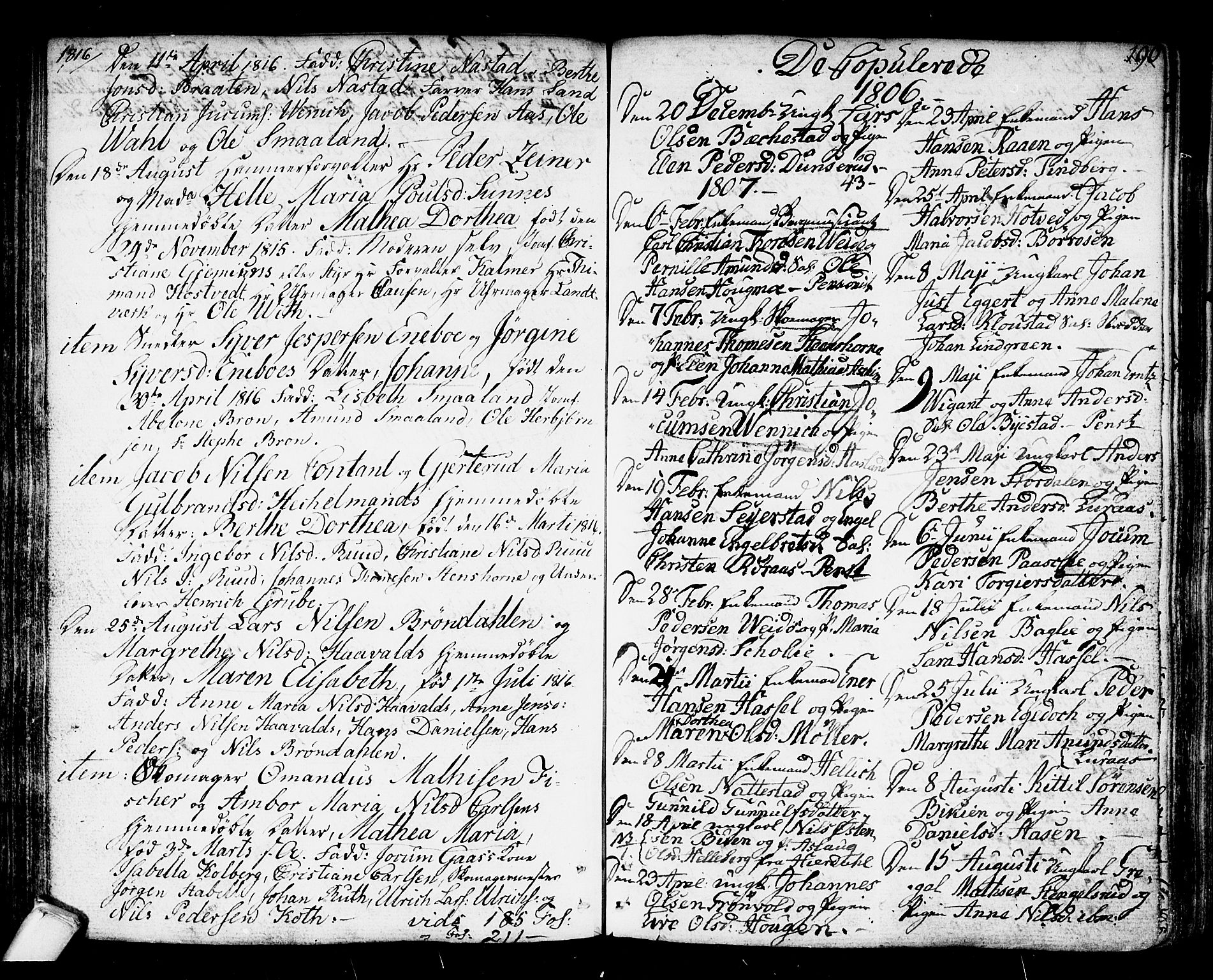 Kongsberg kirkebøker, SAKO/A-22/F/Fa/L0007: Parish register (official) no. I 7, 1795-1816, p. 190
