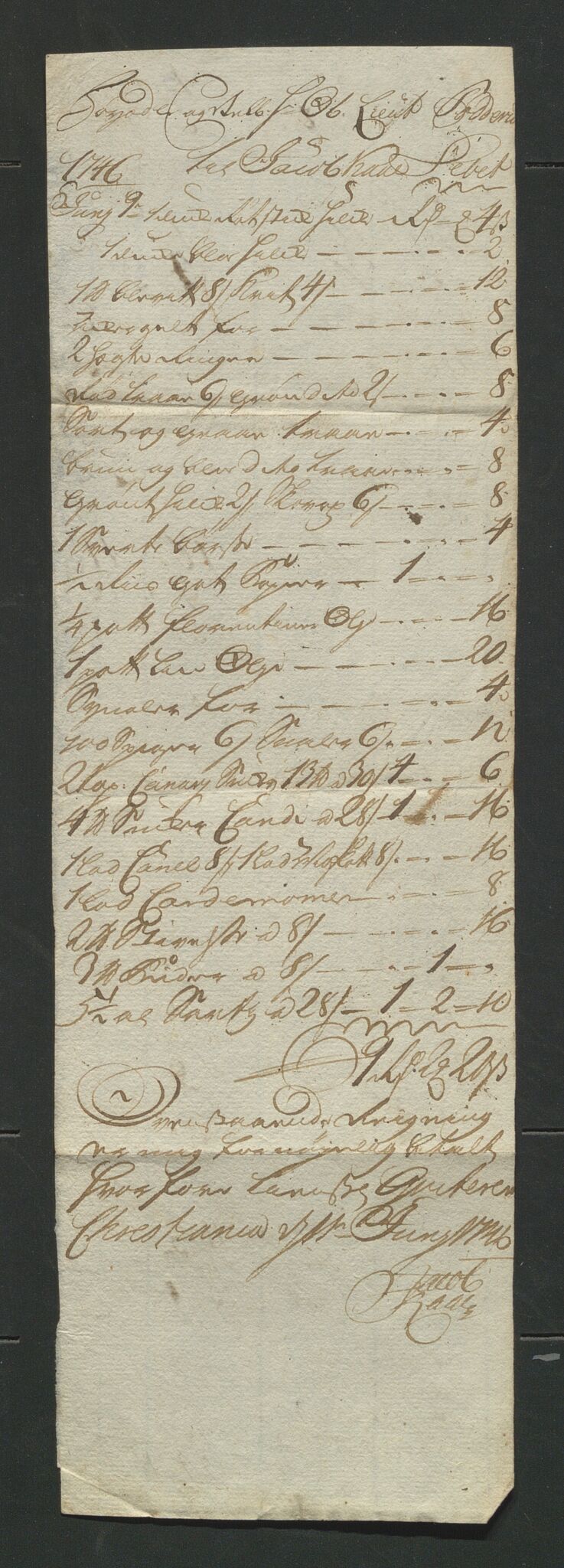 Åker i Vang, Hedmark, og familien Todderud, AV/SAH-ARK-010/J/Je/L0001: Regnskap, 1744-1835, p. 5