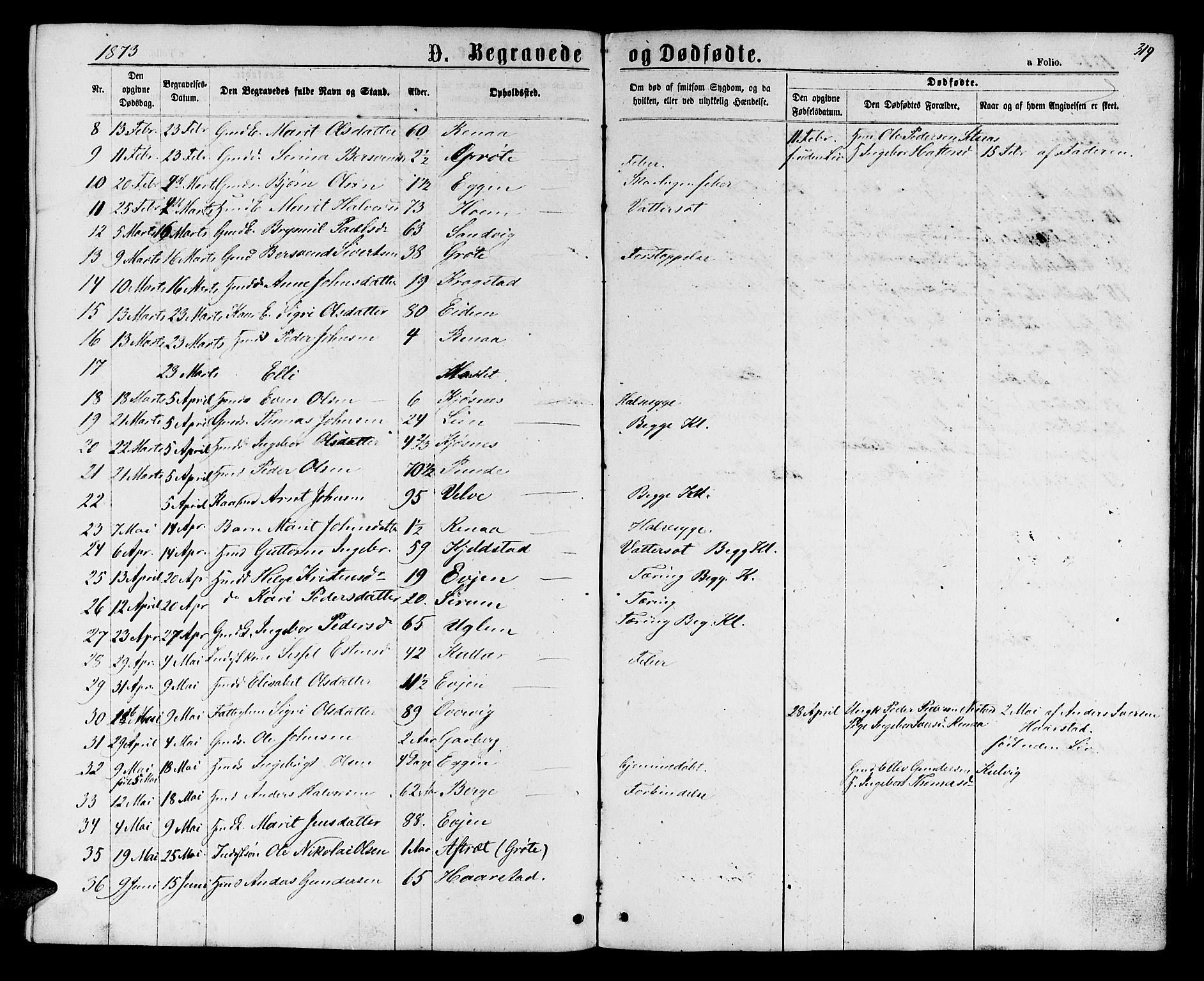 Ministerialprotokoller, klokkerbøker og fødselsregistre - Sør-Trøndelag, SAT/A-1456/695/L1156: Parish register (copy) no. 695C07, 1869-1888, p. 319