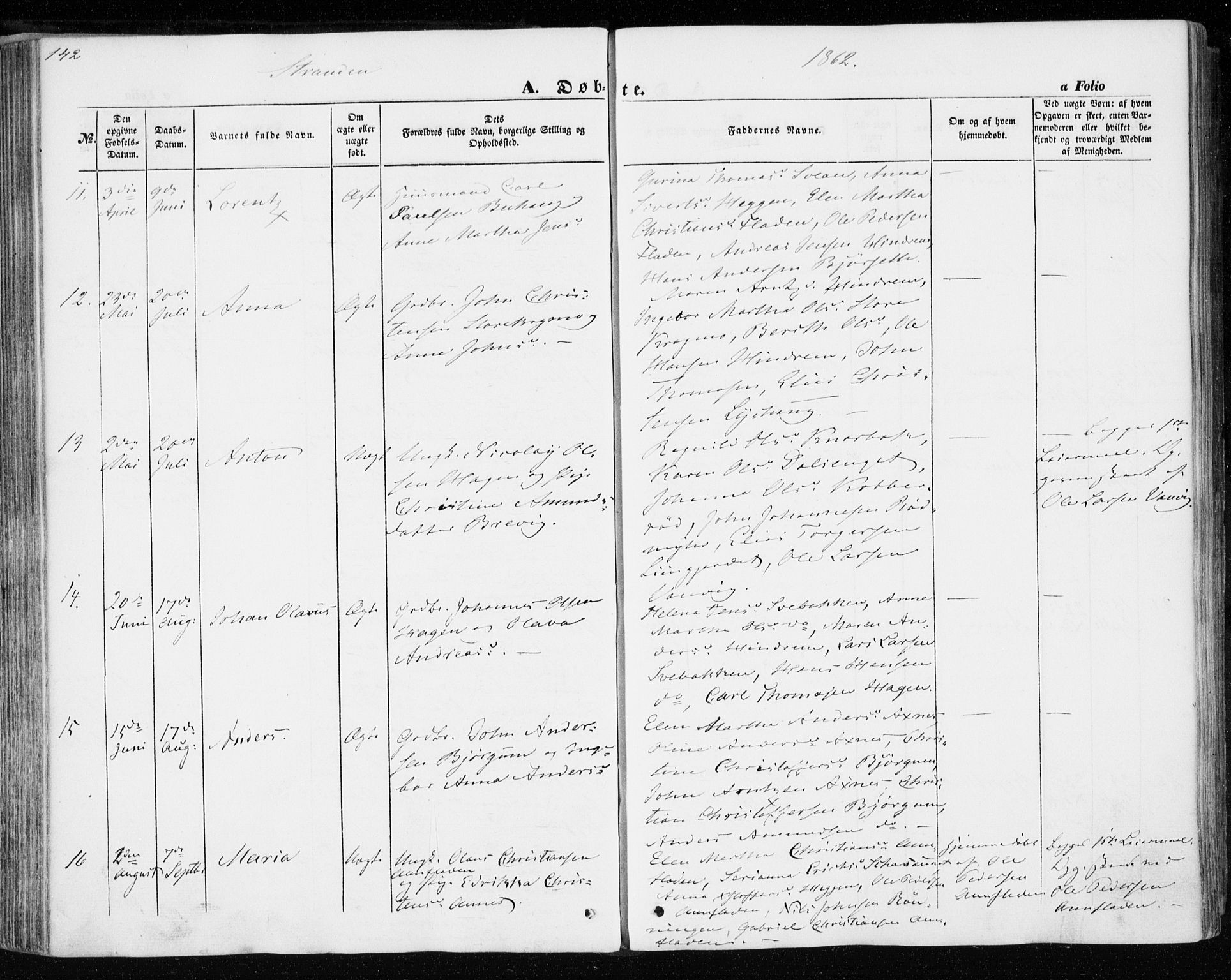 Ministerialprotokoller, klokkerbøker og fødselsregistre - Nord-Trøndelag, AV/SAT-A-1458/701/L0008: Parish register (official) no. 701A08 /2, 1854-1863, p. 142