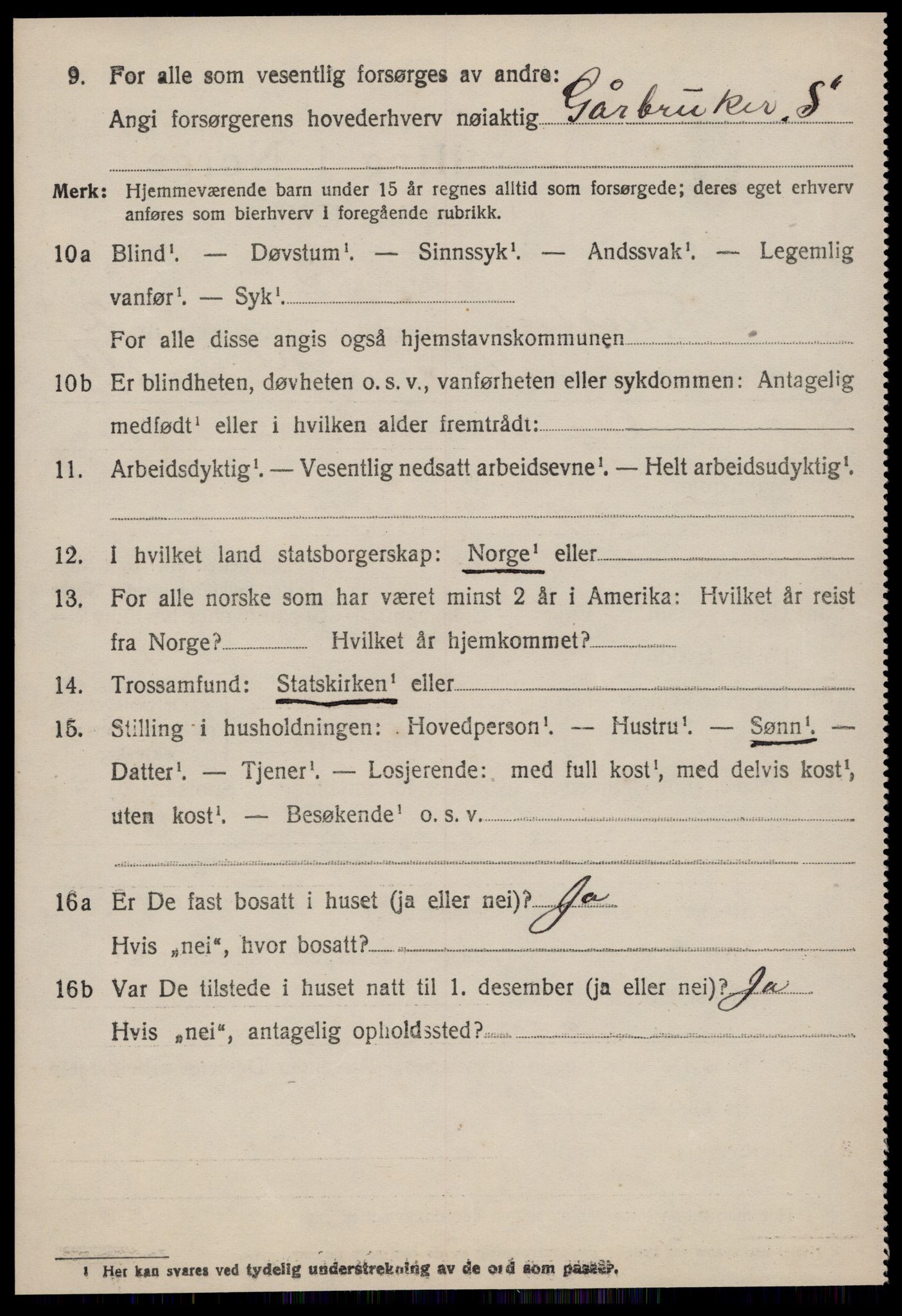 SAT, 1920 census for Tustna, 1920, p. 1452