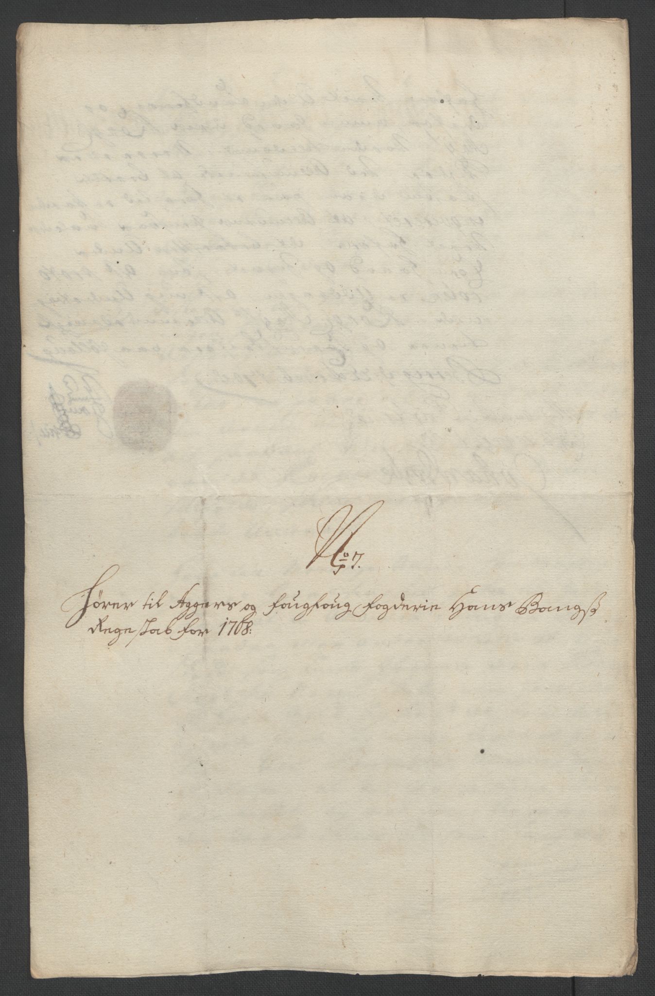 Rentekammeret inntil 1814, Reviderte regnskaper, Fogderegnskap, AV/RA-EA-4092/R10/L0447: Fogderegnskap Aker og Follo, 1707-1709, p. 306