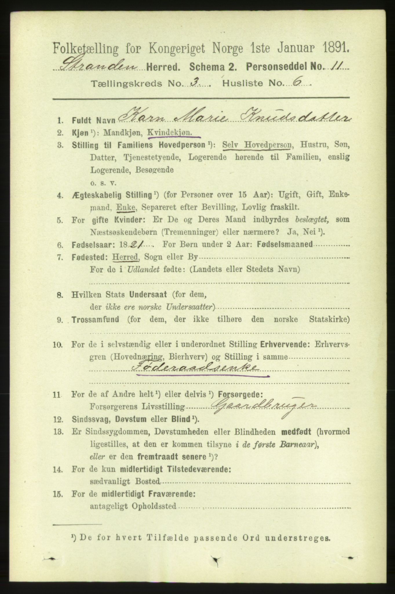 RA, 1891 census for 1525 Stranda, 1891, p. 540