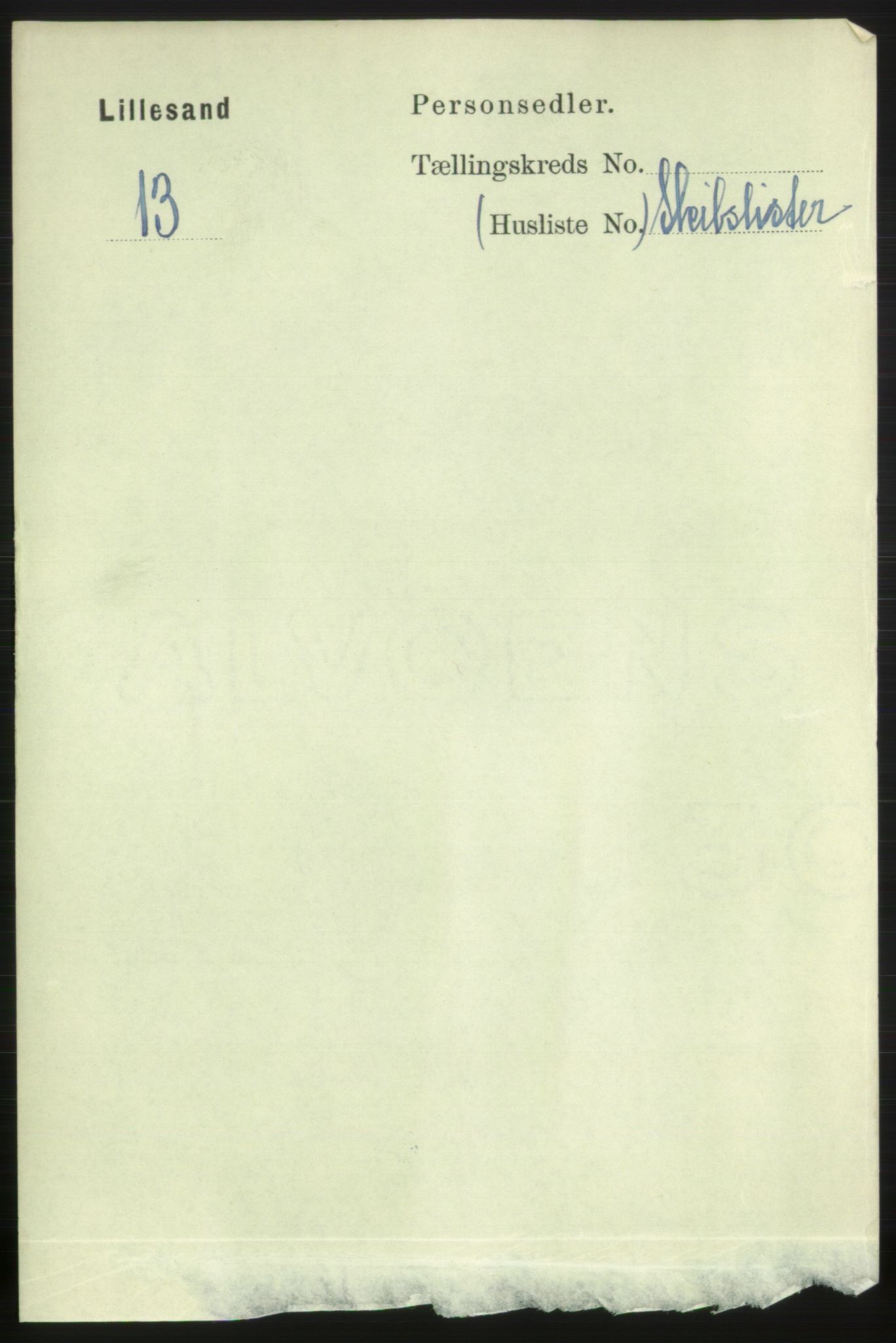 RA, 1891 census for 0905 Lillesand, 1891, p. 1616