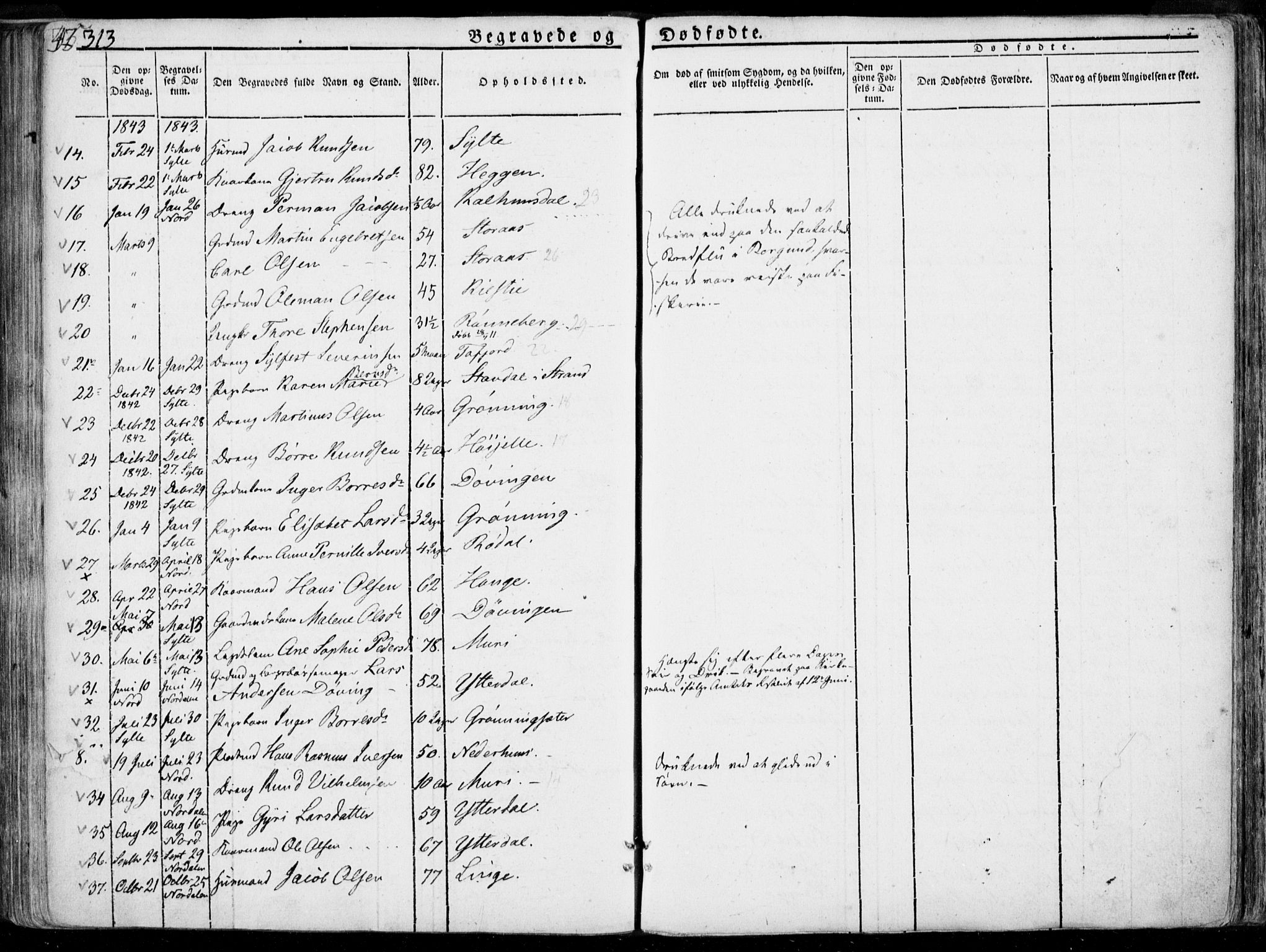 Ministerialprotokoller, klokkerbøker og fødselsregistre - Møre og Romsdal, SAT/A-1454/519/L0248: Parish register (official) no. 519A07, 1829-1860, p. 313