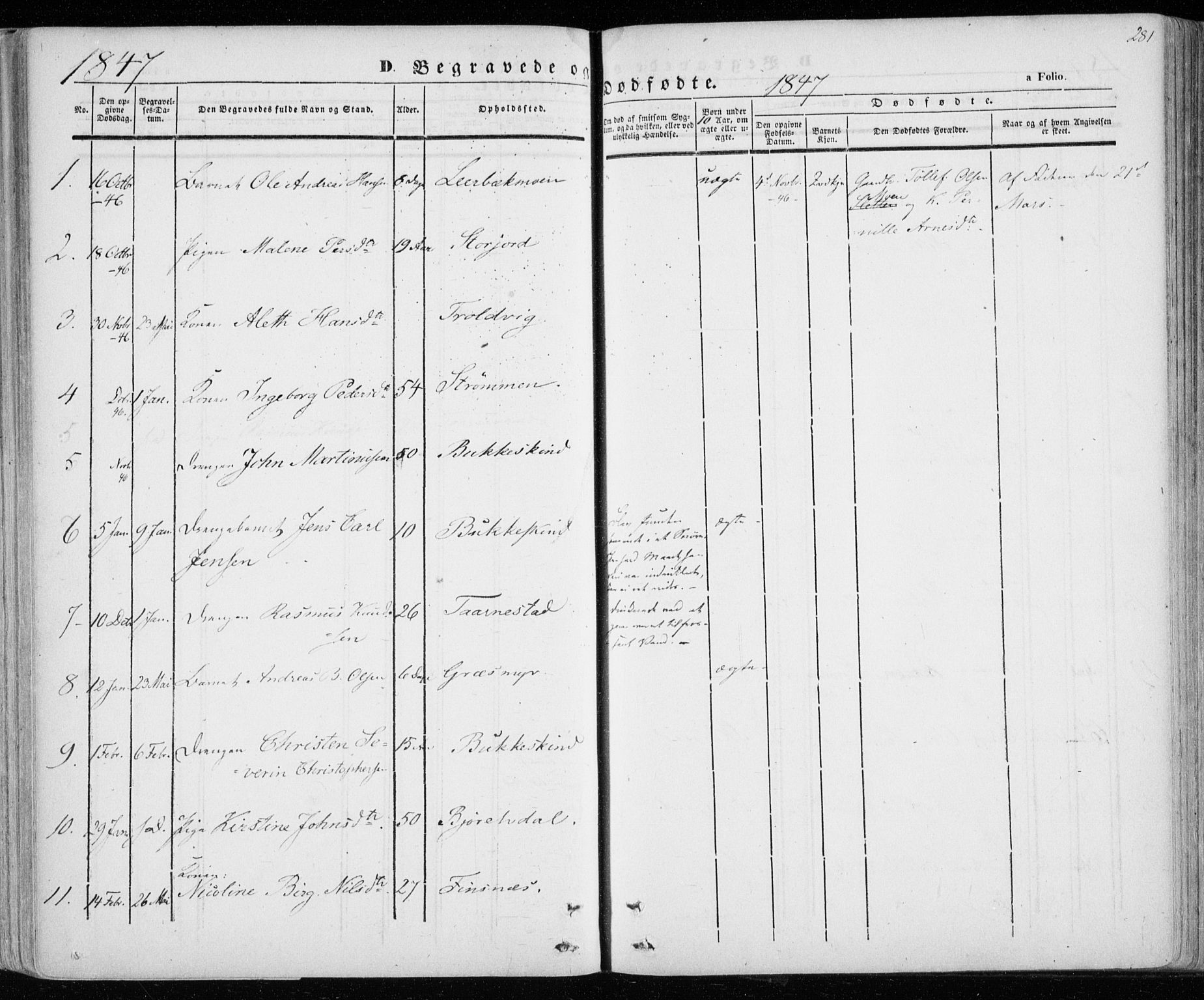 Lenvik sokneprestembete, SATØ/S-1310/H/Ha/Haa/L0006kirke: Parish register (official) no. 6, 1845-1854, p. 281