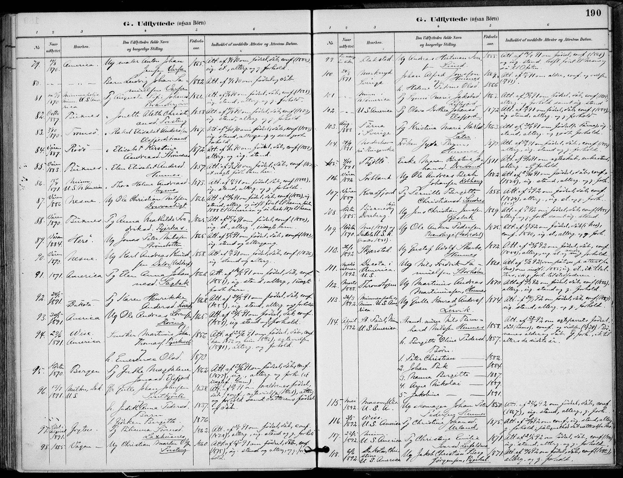 Ministerialprotokoller, klokkerbøker og fødselsregistre - Nordland, SAT/A-1459/825/L0362: Parish register (official) no. 825A16, 1886-1908, p. 190