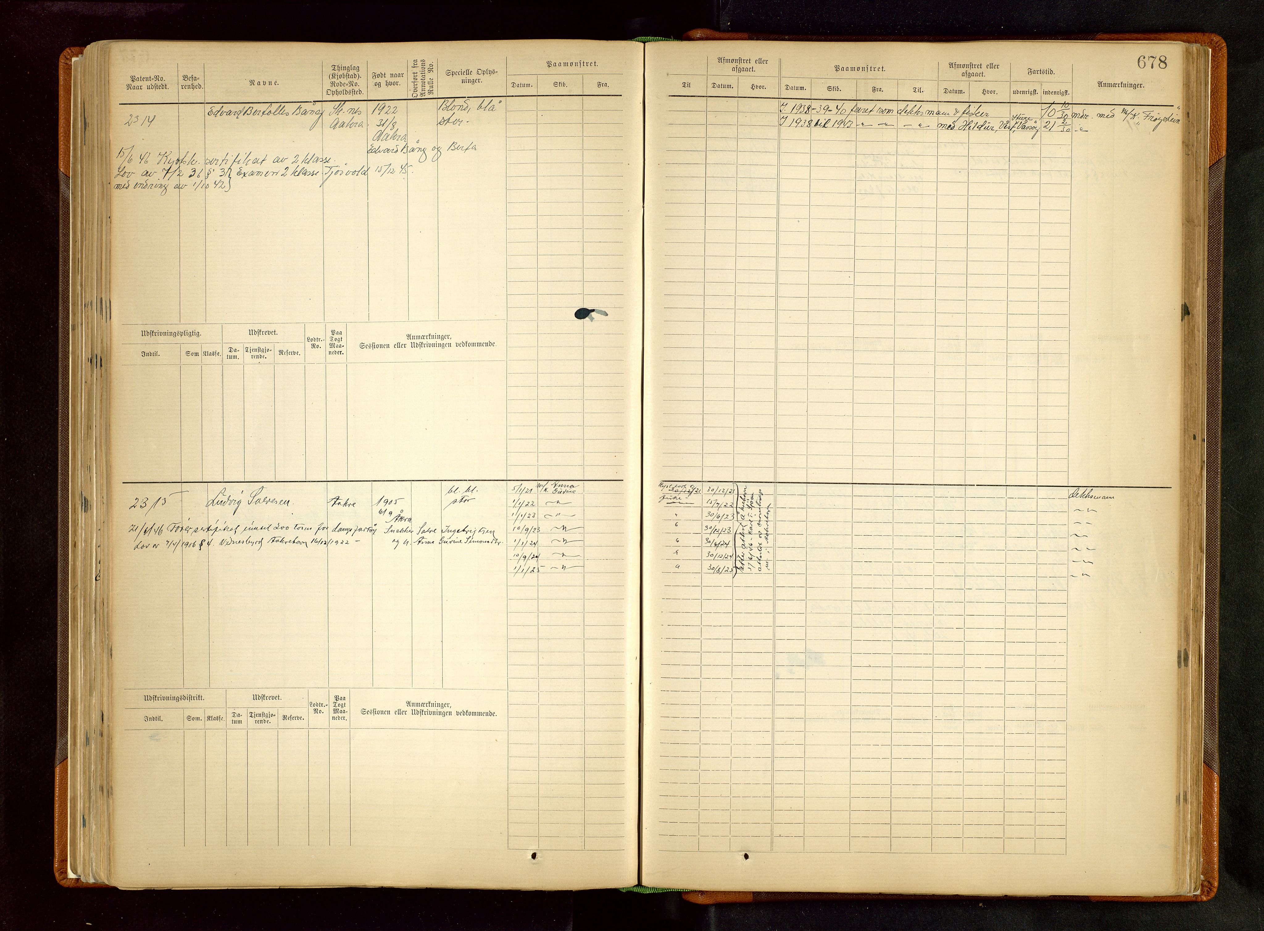 Haugesund sjømannskontor, SAST/A-102007/F/Fb/Fbb/L0002: Sjøfartsrulle Skudenes kretsnr. 959-2439, 1860-1948, p. 678