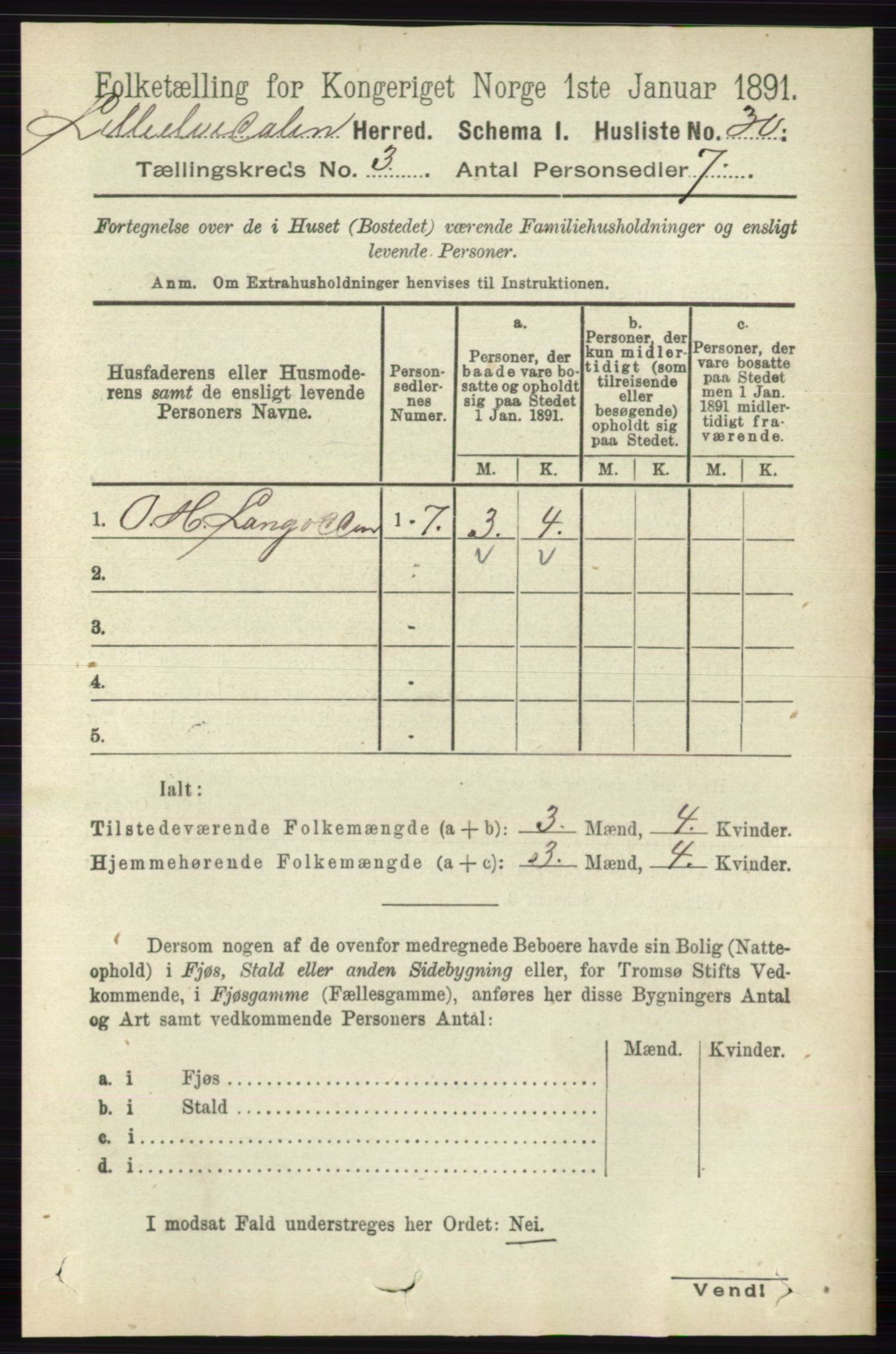 RA, 1891 census for 0438 Lille Elvedalen, 1891, p. 1024