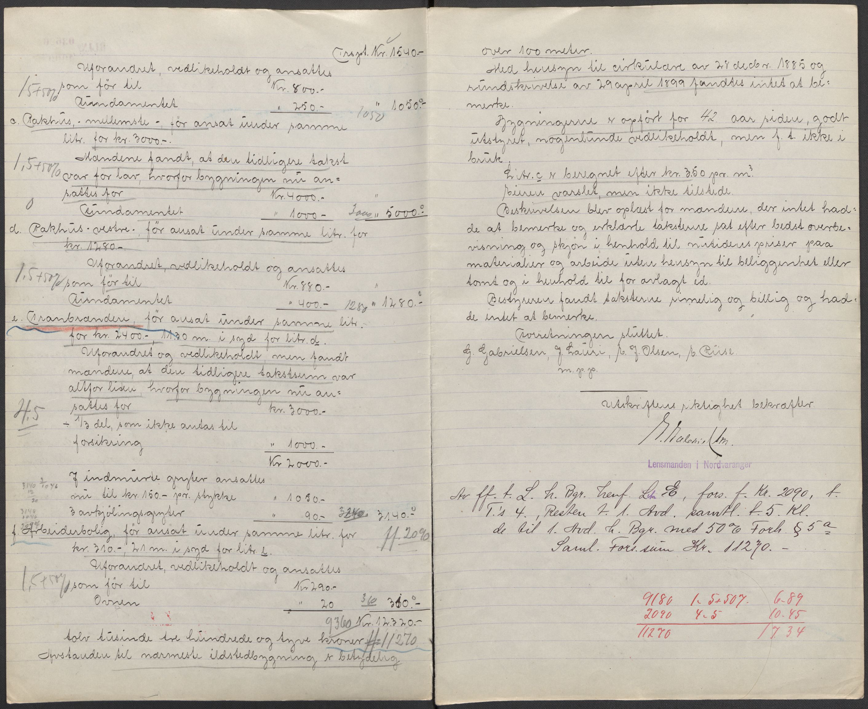 Norges Brannkasse, AV/RA-S-1549/E/Eu/L0009: Branntakster for Vadsø by, 1846-1953, p. 7