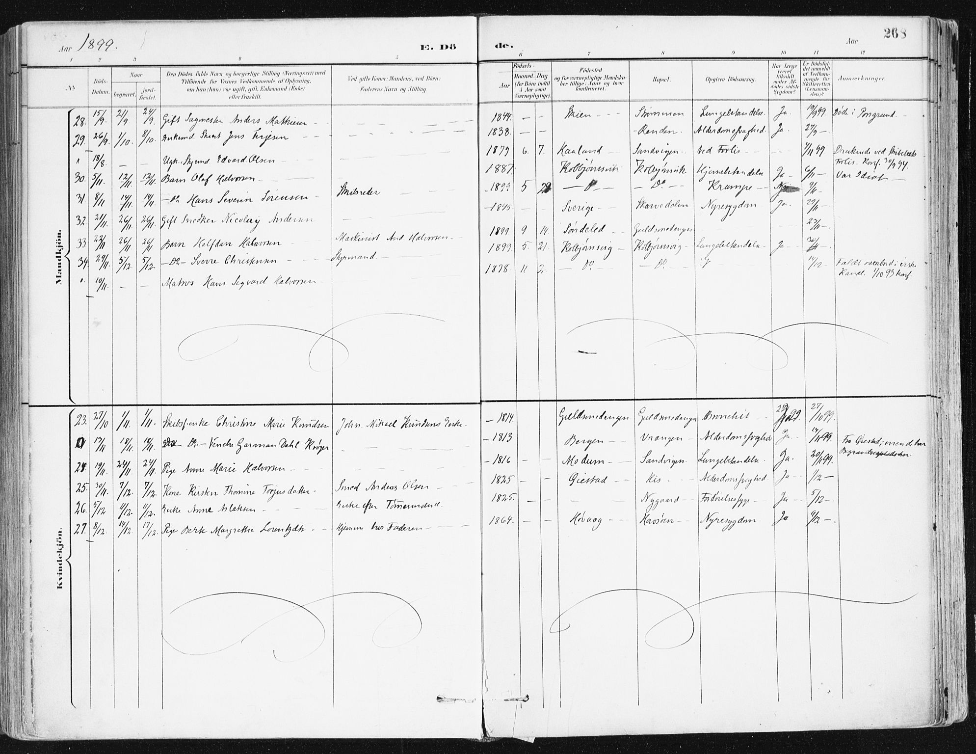 Hisøy sokneprestkontor, AV/SAK-1111-0020/F/Fa/L0004: Parish register (official) no. A 4, 1895-1917, p. 268