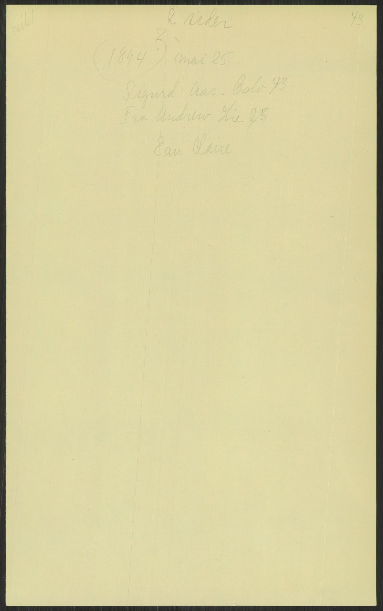 Samlinger til kildeutgivelse, Amerikabrevene, AV/RA-EA-4057/F/L0034: Innlån fra Nord-Trøndelag, 1838-1914, p. 487