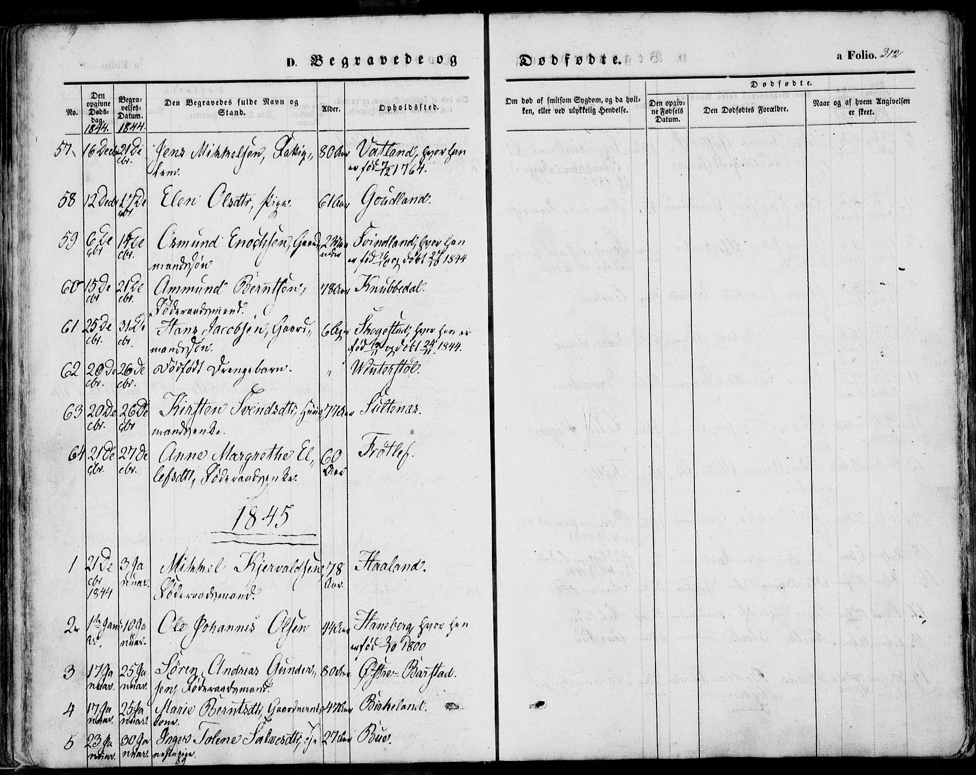Sokndal sokneprestkontor, SAST/A-101808: Parish register (official) no. A 8.2, 1842-1857, p. 312