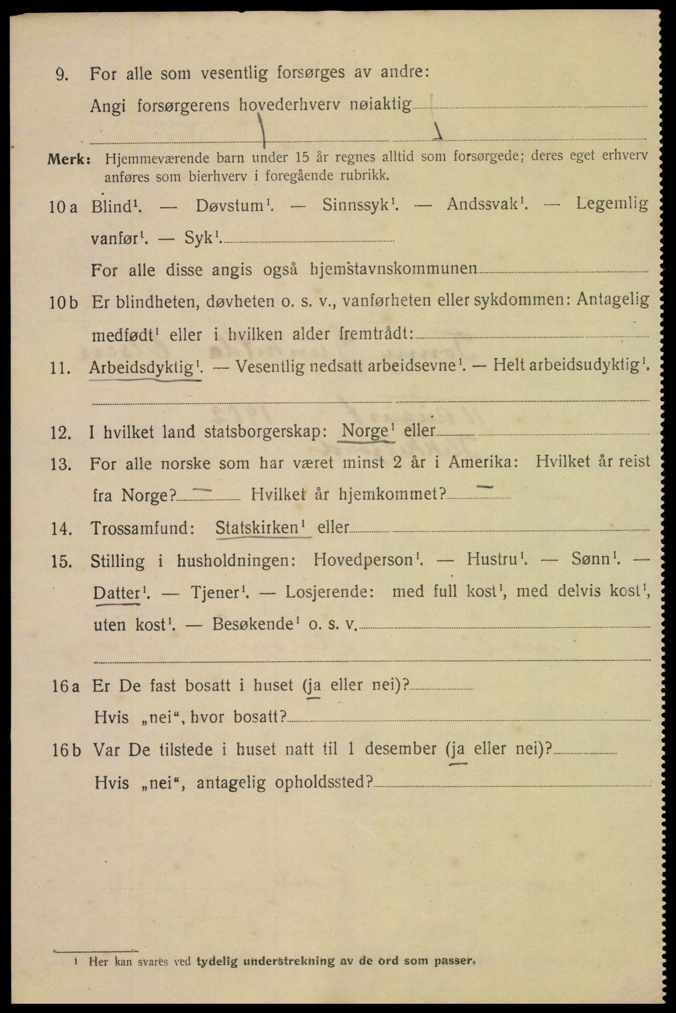 SAK, 1920 census for Flekkefjord, 1920, p. 4445