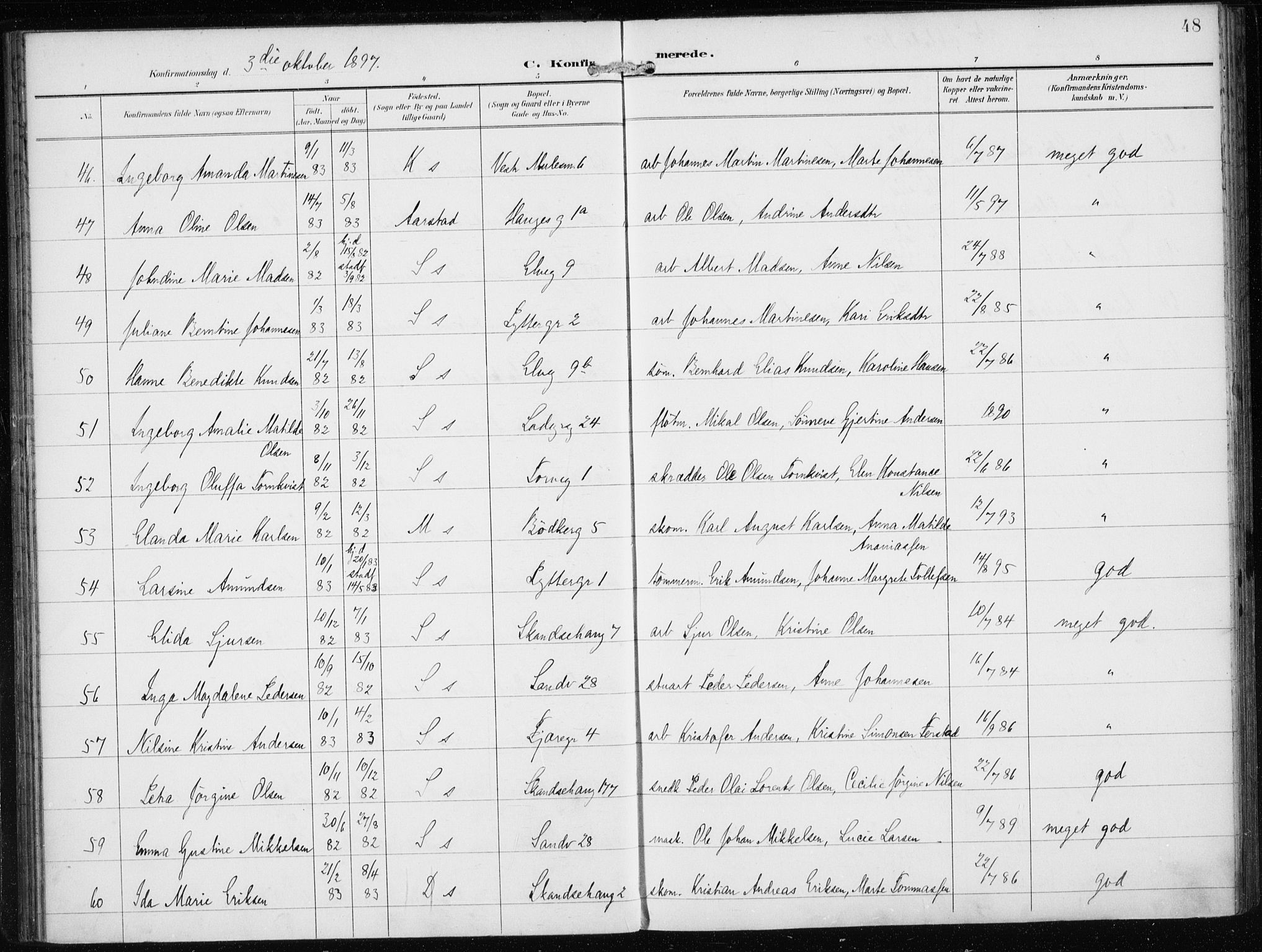 Sandviken Sokneprestembete, AV/SAB-A-77601/H/Ha/L0010: Parish register (official) no. C 1, 1895-1905, p. 48