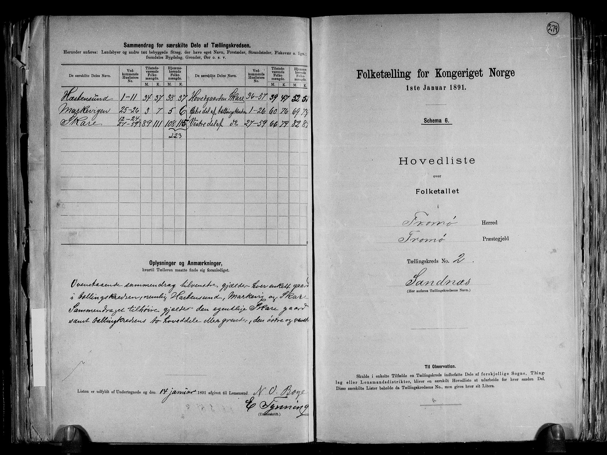 RA, 1891 census for 0921 Tromøy, 1891, p. 8