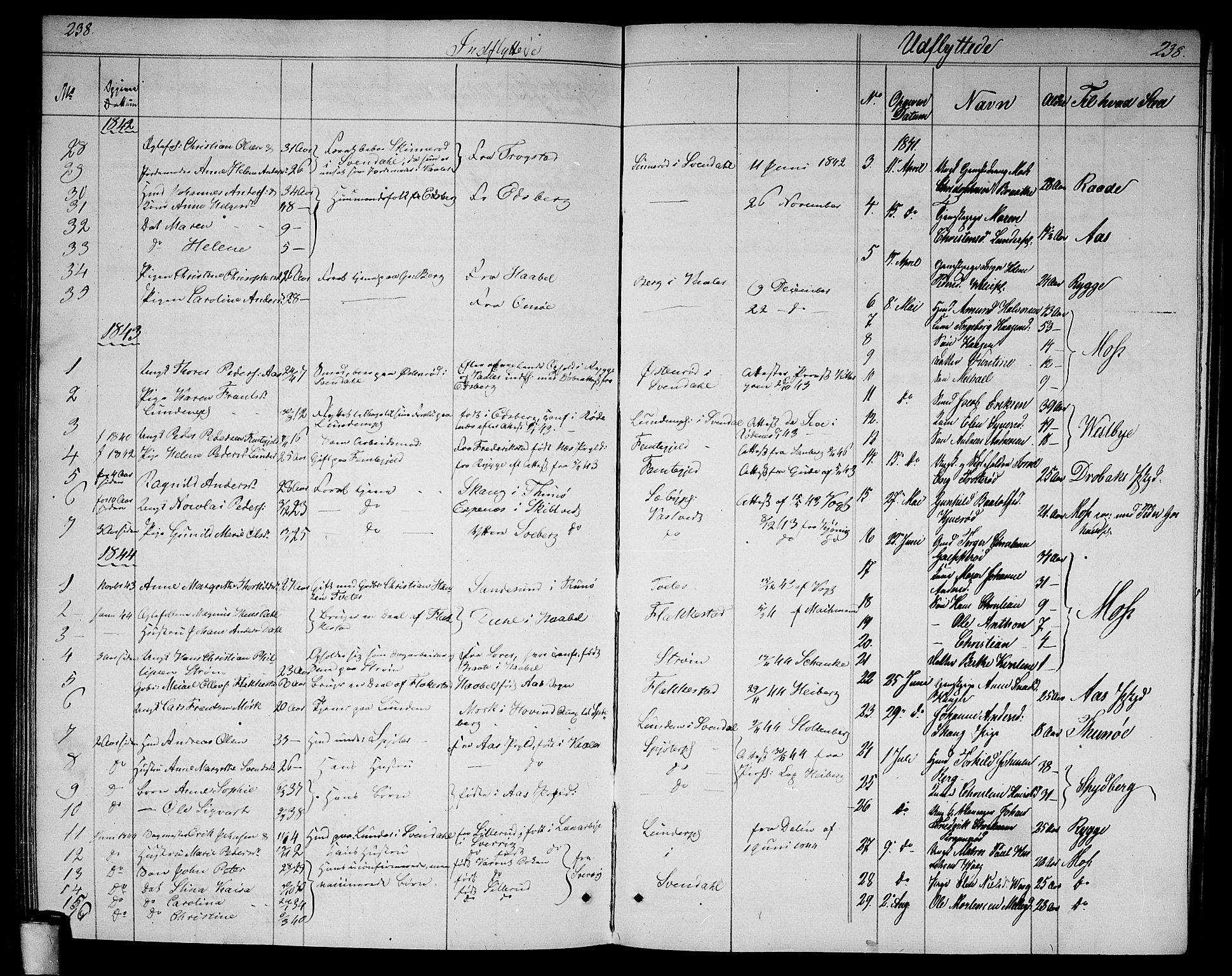 Våler prestekontor Kirkebøker, AV/SAO-A-11083/G/Ga/L0002: Parish register (copy) no. I 2, 1839-1860, p. 238