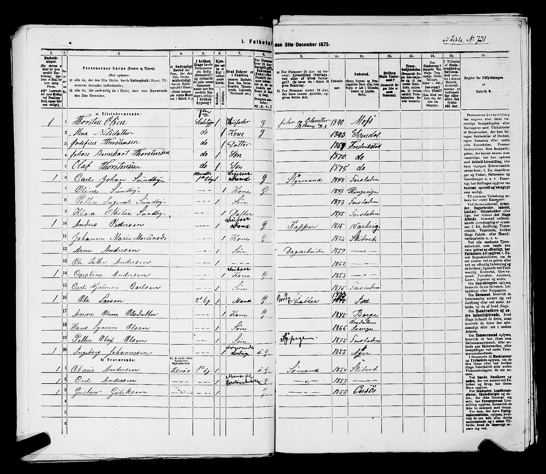 RA, 1875 census for 0103B Fredrikstad/Fredrikstad, 1875, p. 1670