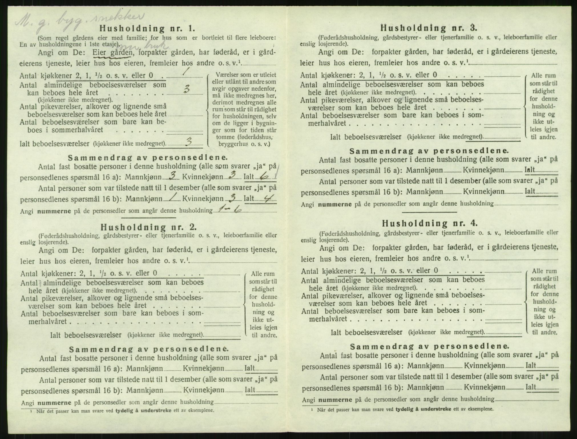 SAT, 1920 census for Kvernes, 1920, p. 110