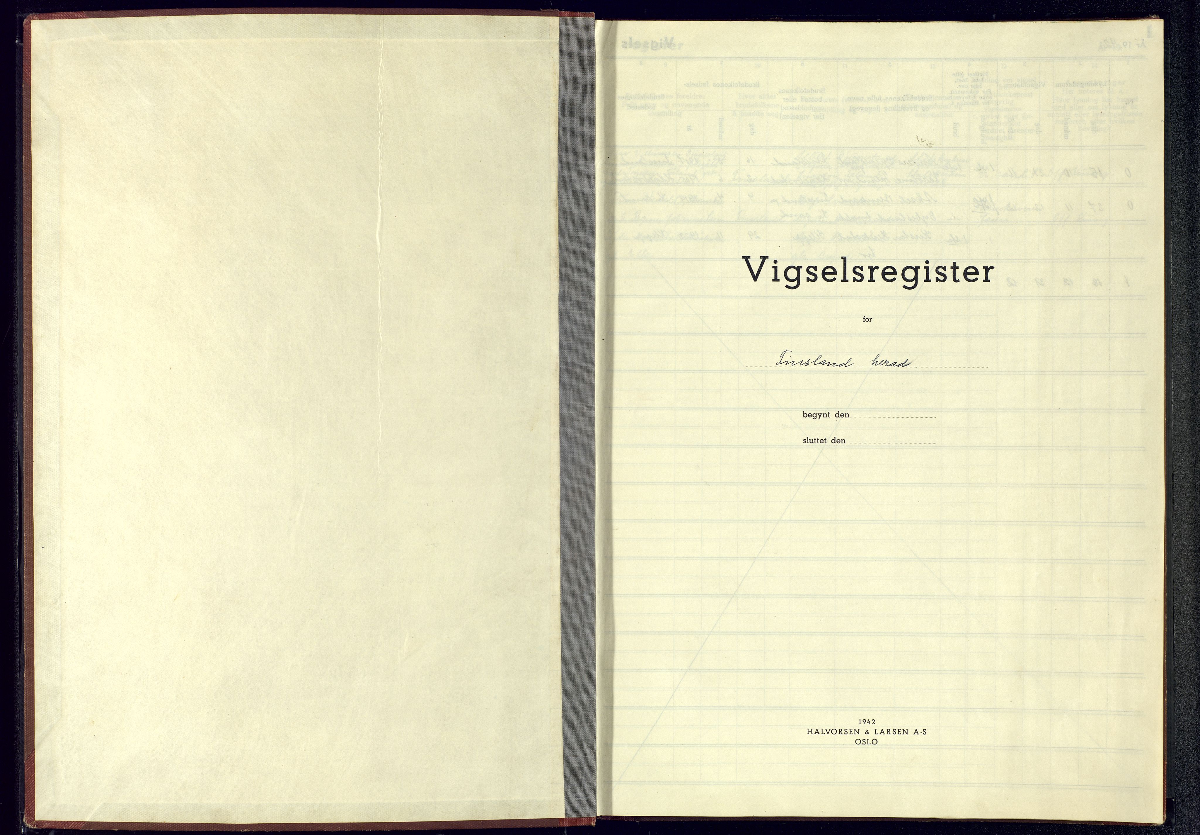 Bjelland sokneprestkontor, AV/SAK-1111-0005/J/Jb/L0009: Marriage register no. II.6.9, 1942-1956