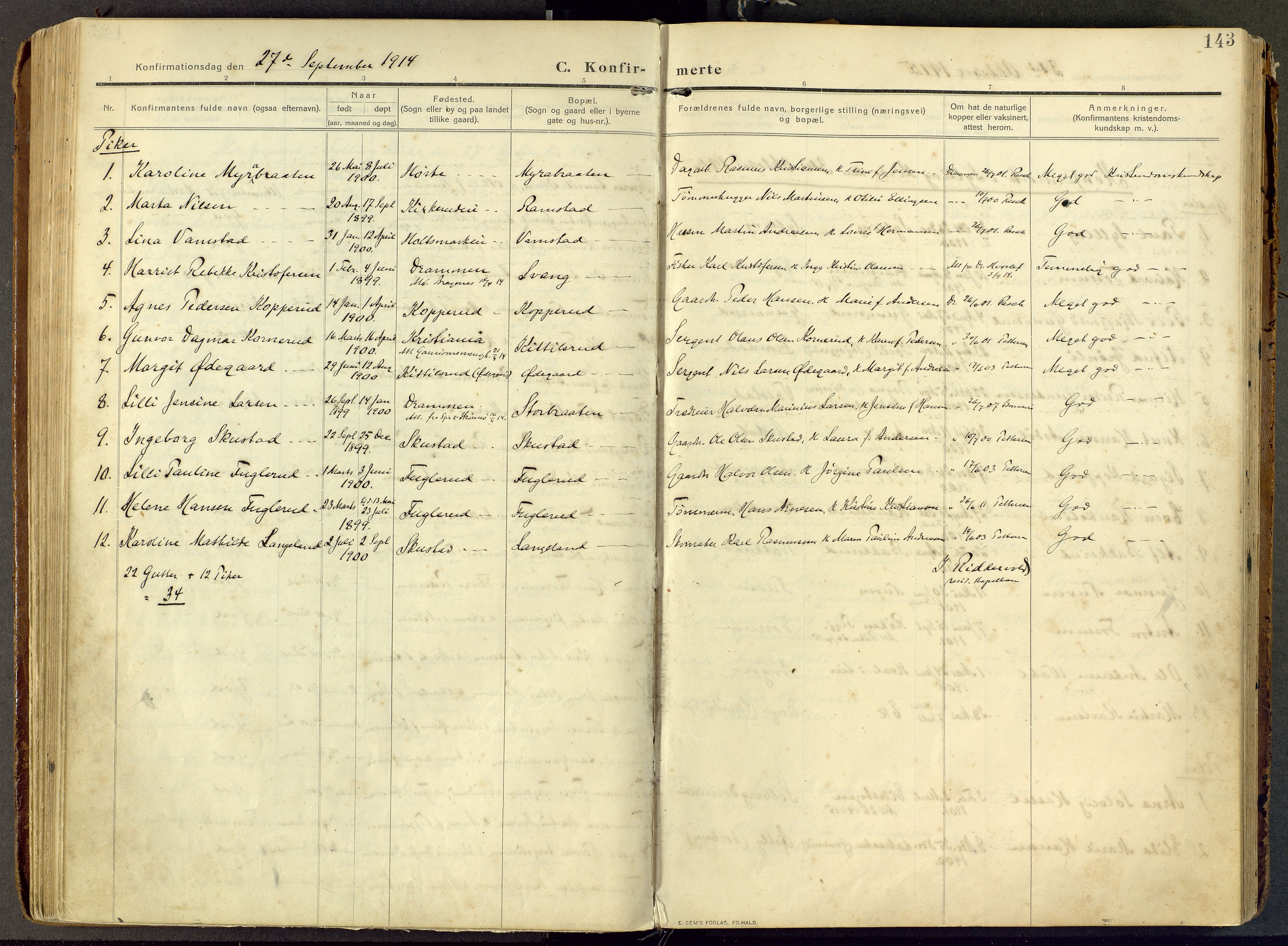Parish register (official) no. III 1, 1910-1936, p. 143