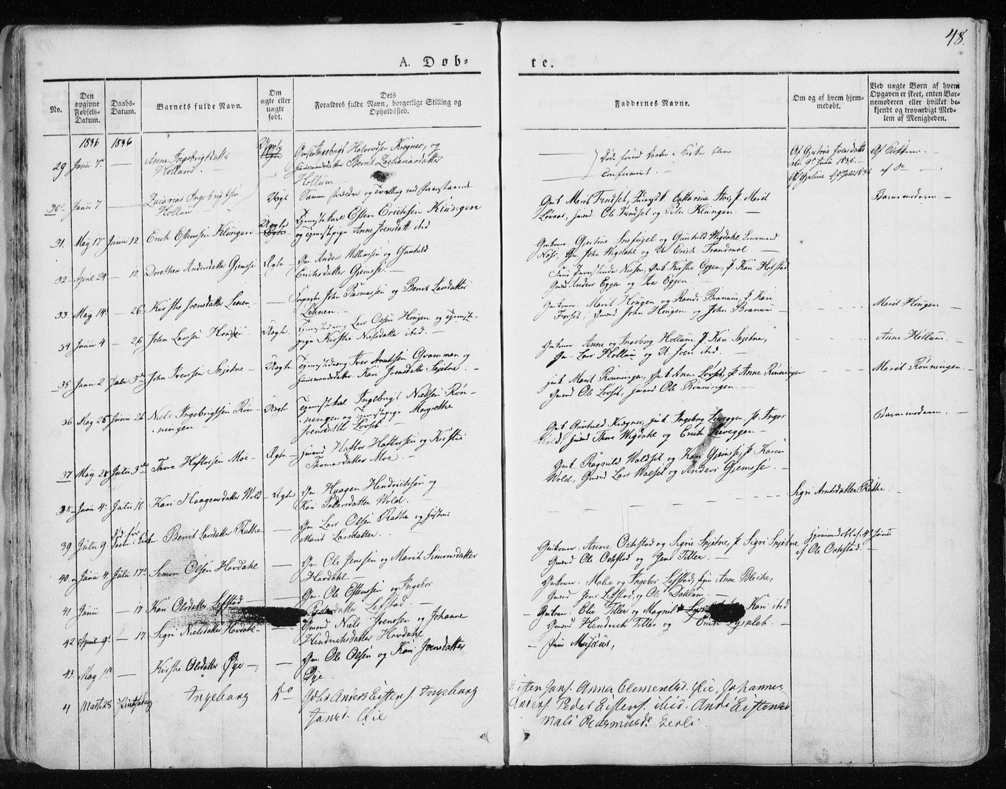 Ministerialprotokoller, klokkerbøker og fødselsregistre - Sør-Trøndelag, SAT/A-1456/691/L1069: Parish register (official) no. 691A04, 1826-1841, p. 48