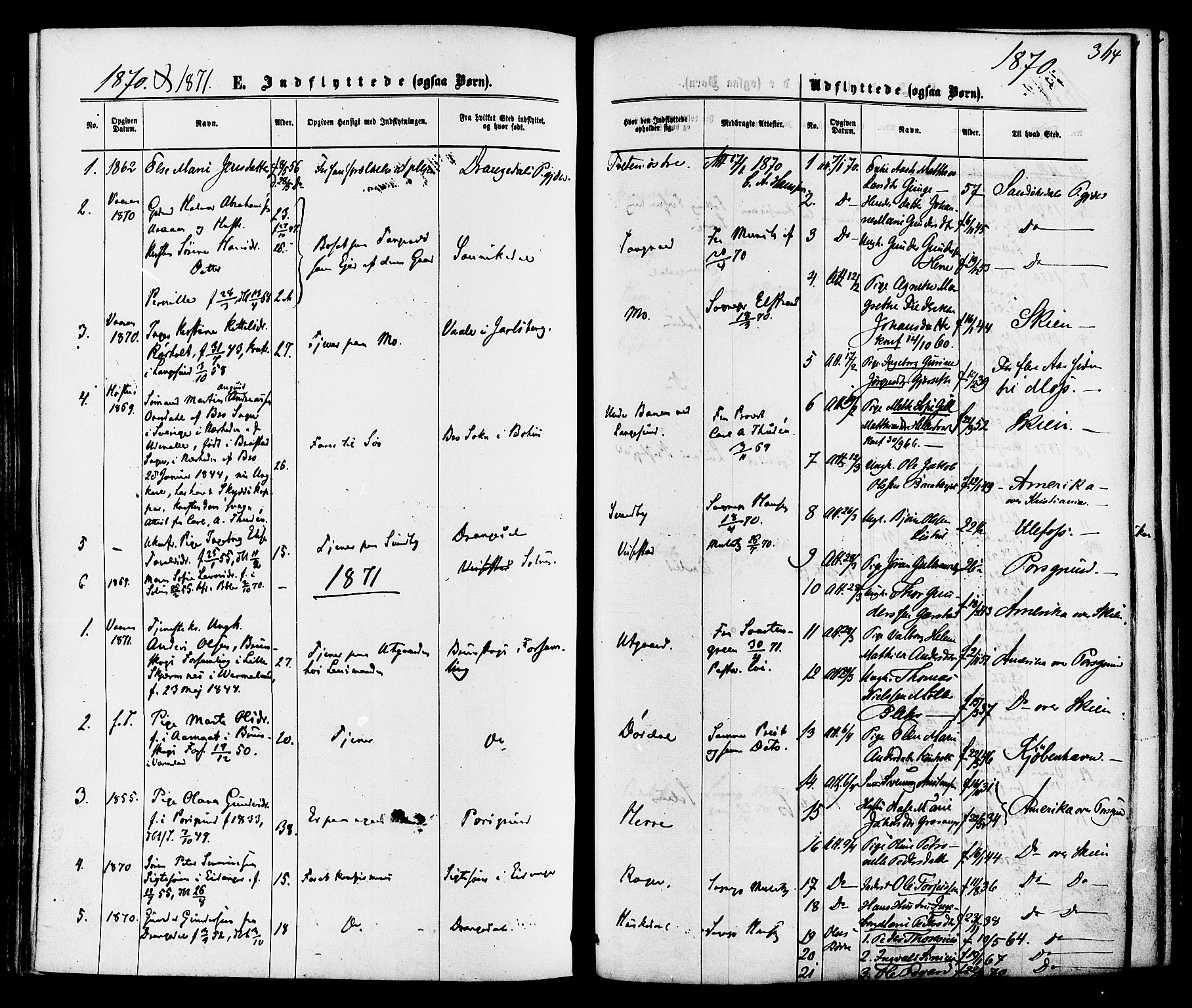 Bamble kirkebøker, SAKO/A-253/F/Fa/L0006: Parish register (official) no. I 6, 1869-1877, p. 364