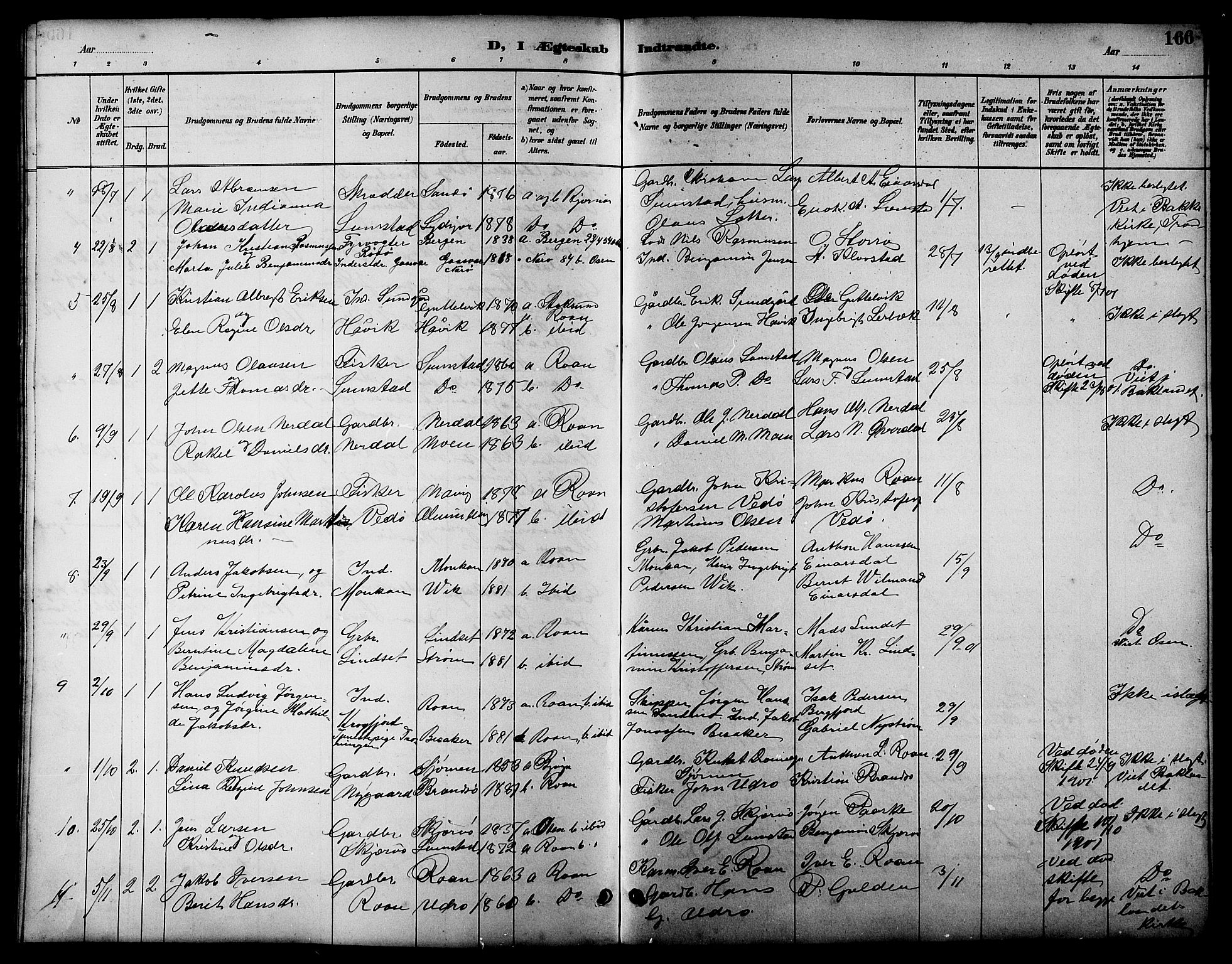 Ministerialprotokoller, klokkerbøker og fødselsregistre - Sør-Trøndelag, SAT/A-1456/657/L0716: Parish register (copy) no. 657C03, 1889-1904, p. 166