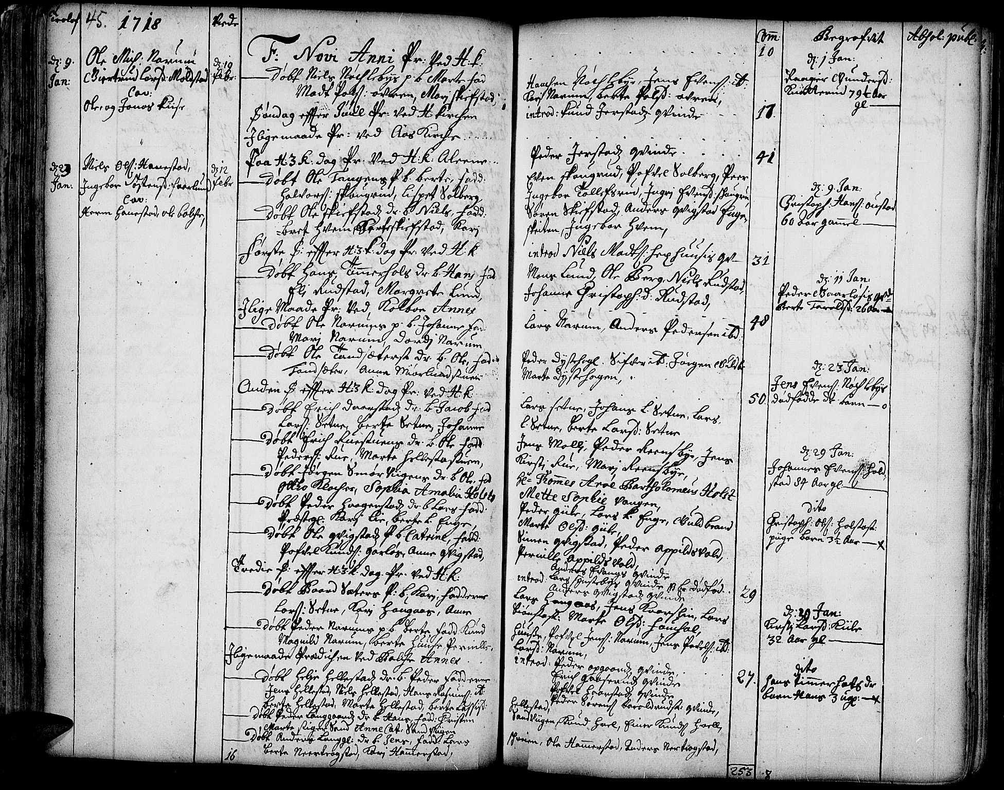 Toten prestekontor, SAH/PREST-102/H/Ha/Haa/L0002: Parish register (official) no. 2, 1714-1732, p. 45