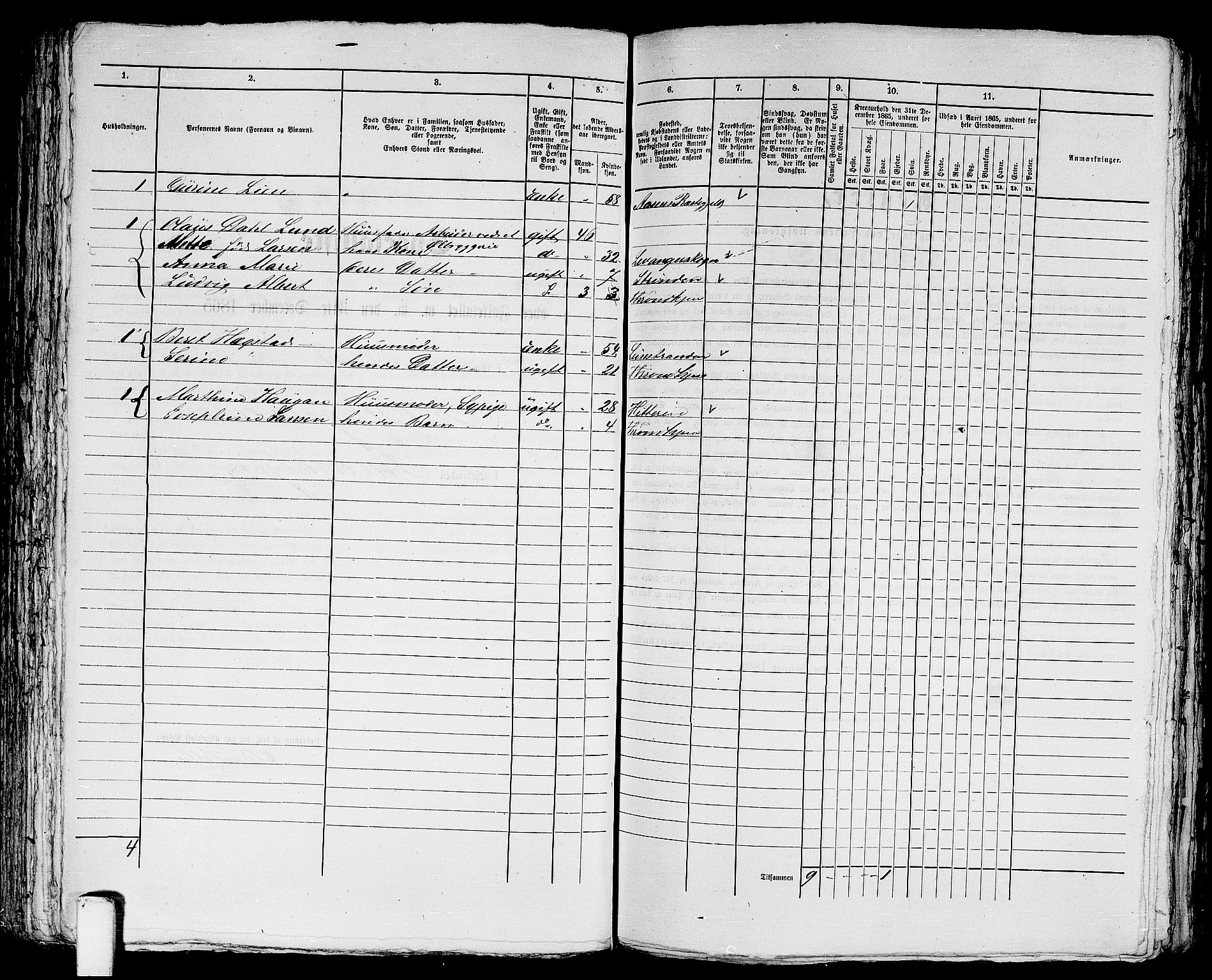 RA, 1865 census for Trondheim, 1865, p. 1782