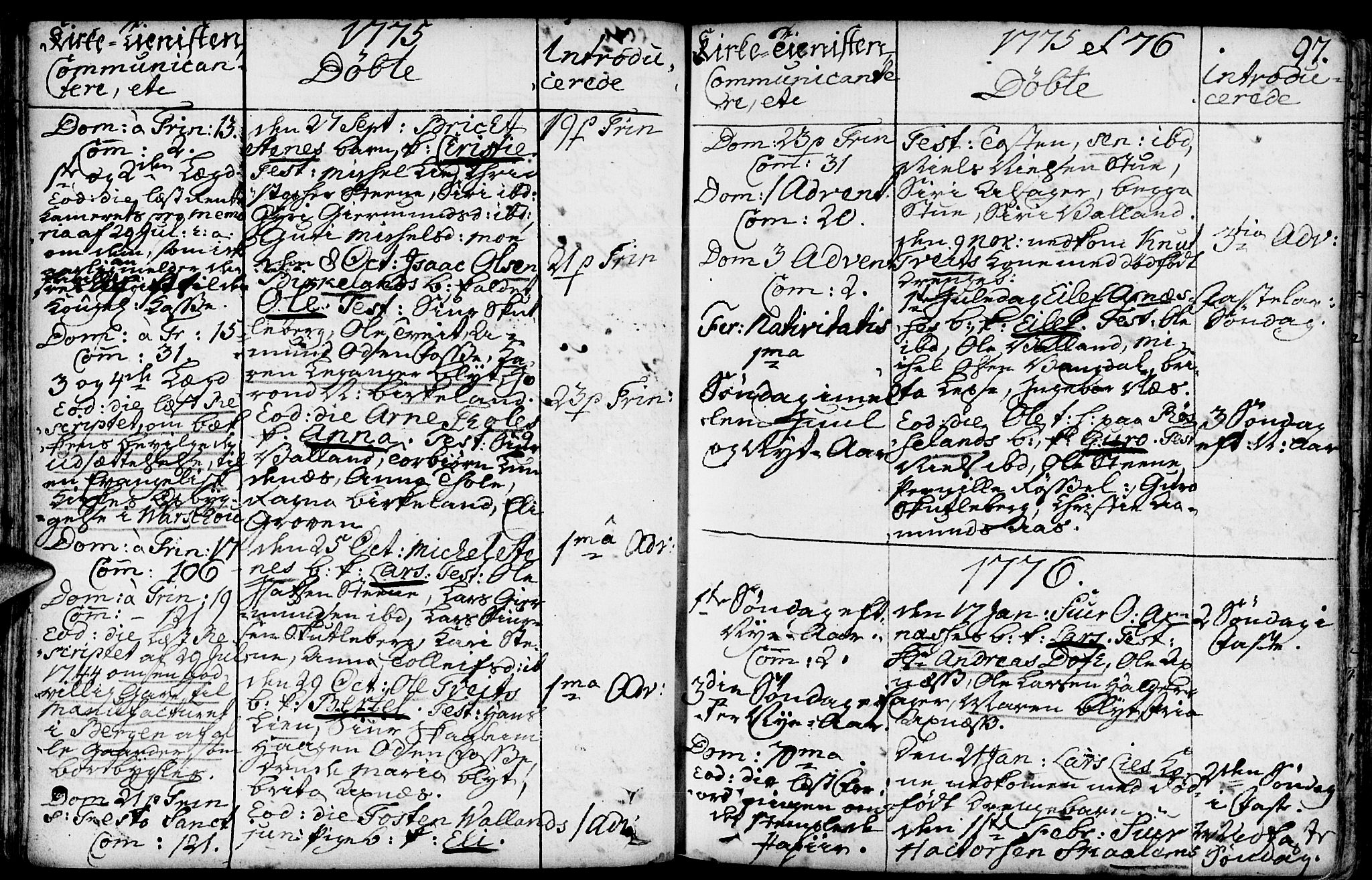 Kvam sokneprestembete, AV/SAB-A-76201/H/Haa: Parish register (official) no. A 3, 1743-1795, p. 97