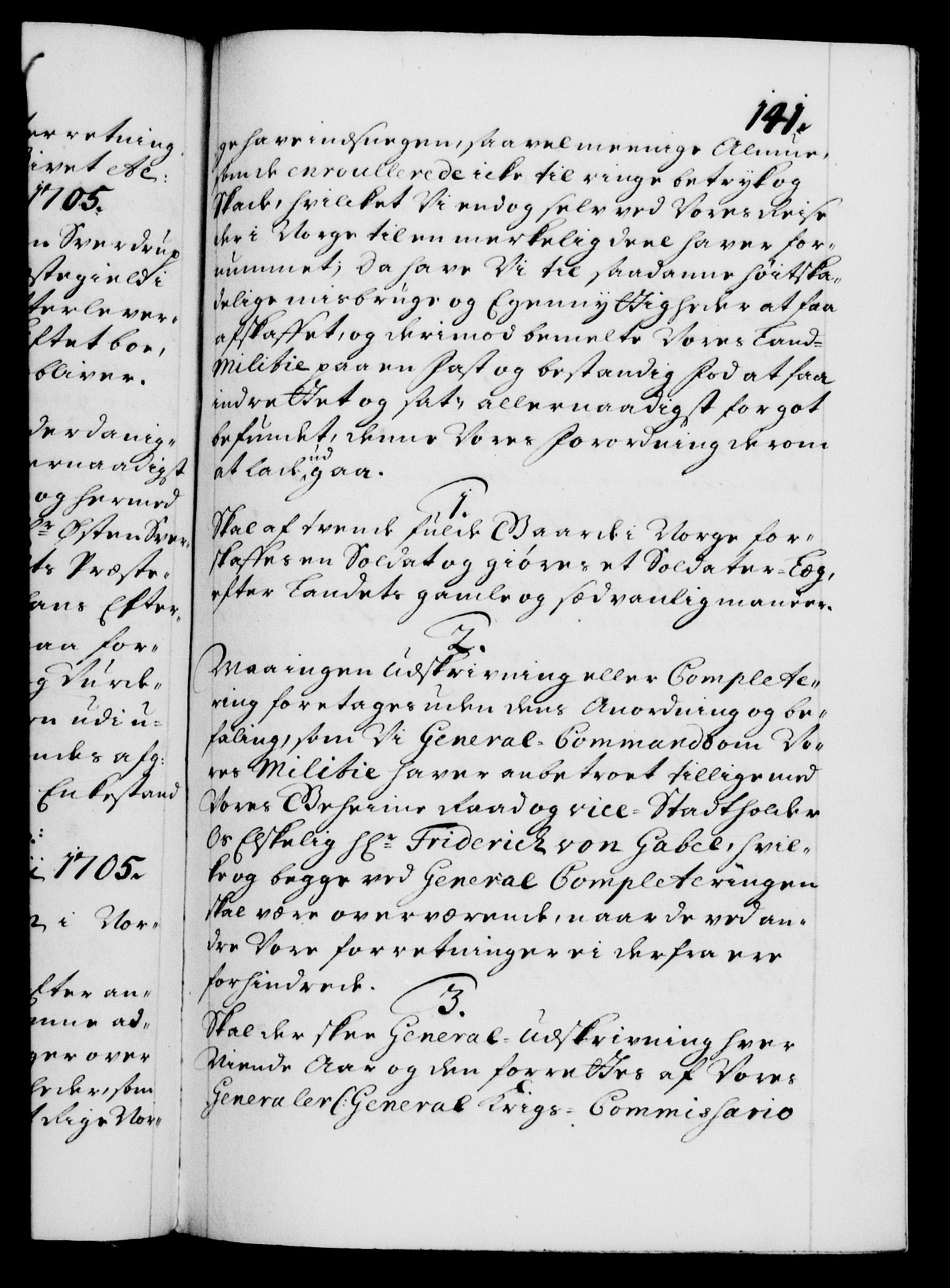 Danske Kanselli 1572-1799, AV/RA-EA-3023/F/Fc/Fca/Fcaa/L0019: Norske registre, 1704-1707, p. 141a