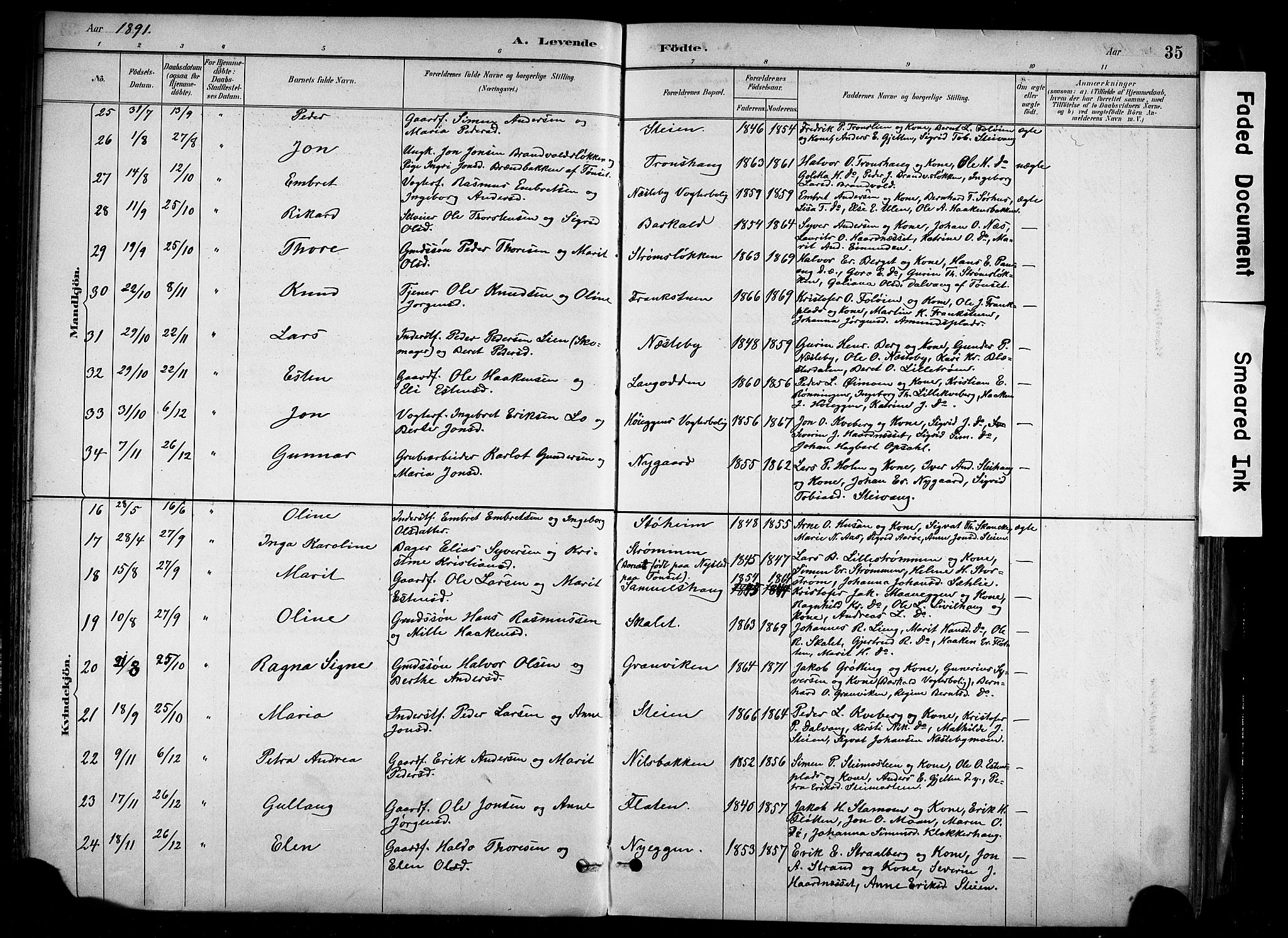 Alvdal prestekontor, AV/SAH-PREST-060/H/Ha/Haa/L0002: Parish register (official) no. 2, 1883-1906, p. 35