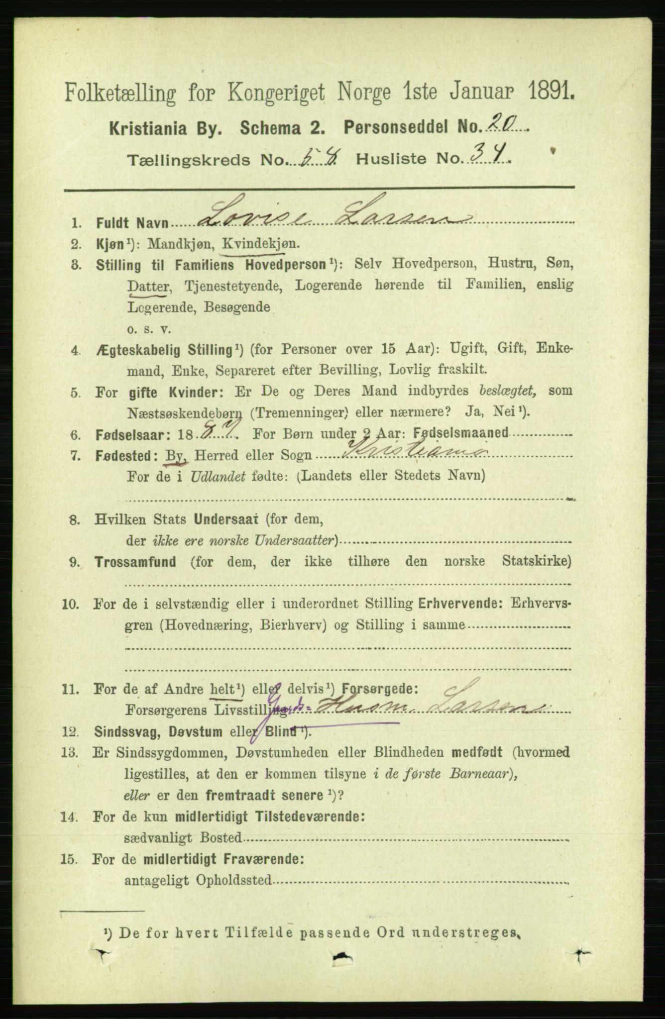 RA, 1891 census for 0301 Kristiania, 1891, p. 31066