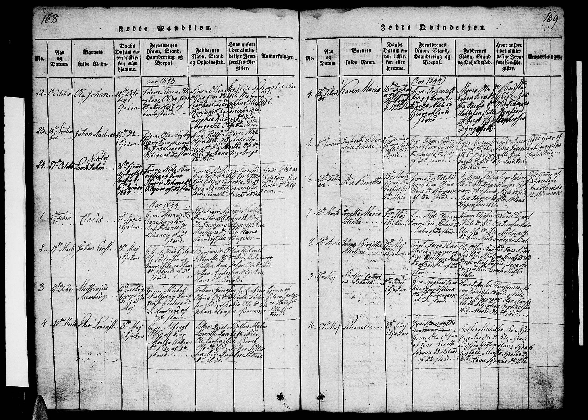 Ministerialprotokoller, klokkerbøker og fødselsregistre - Nordland, SAT/A-1459/812/L0186: Parish register (copy) no. 812C04, 1820-1849, p. 168-169