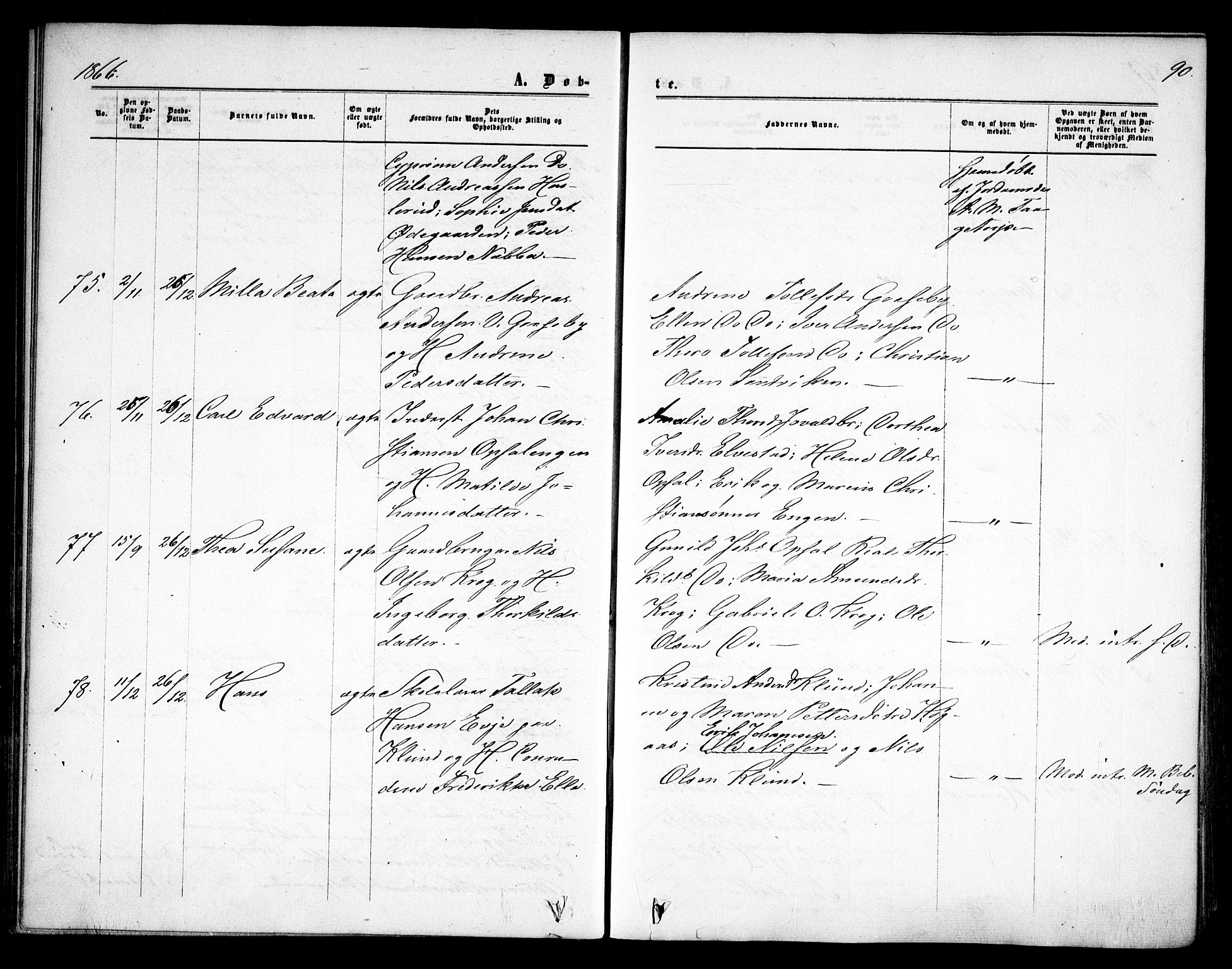 Rødenes prestekontor Kirkebøker, SAO/A-2005/F/Fa/L0007: Parish register (official) no. I 7, 1860-1869, p. 90