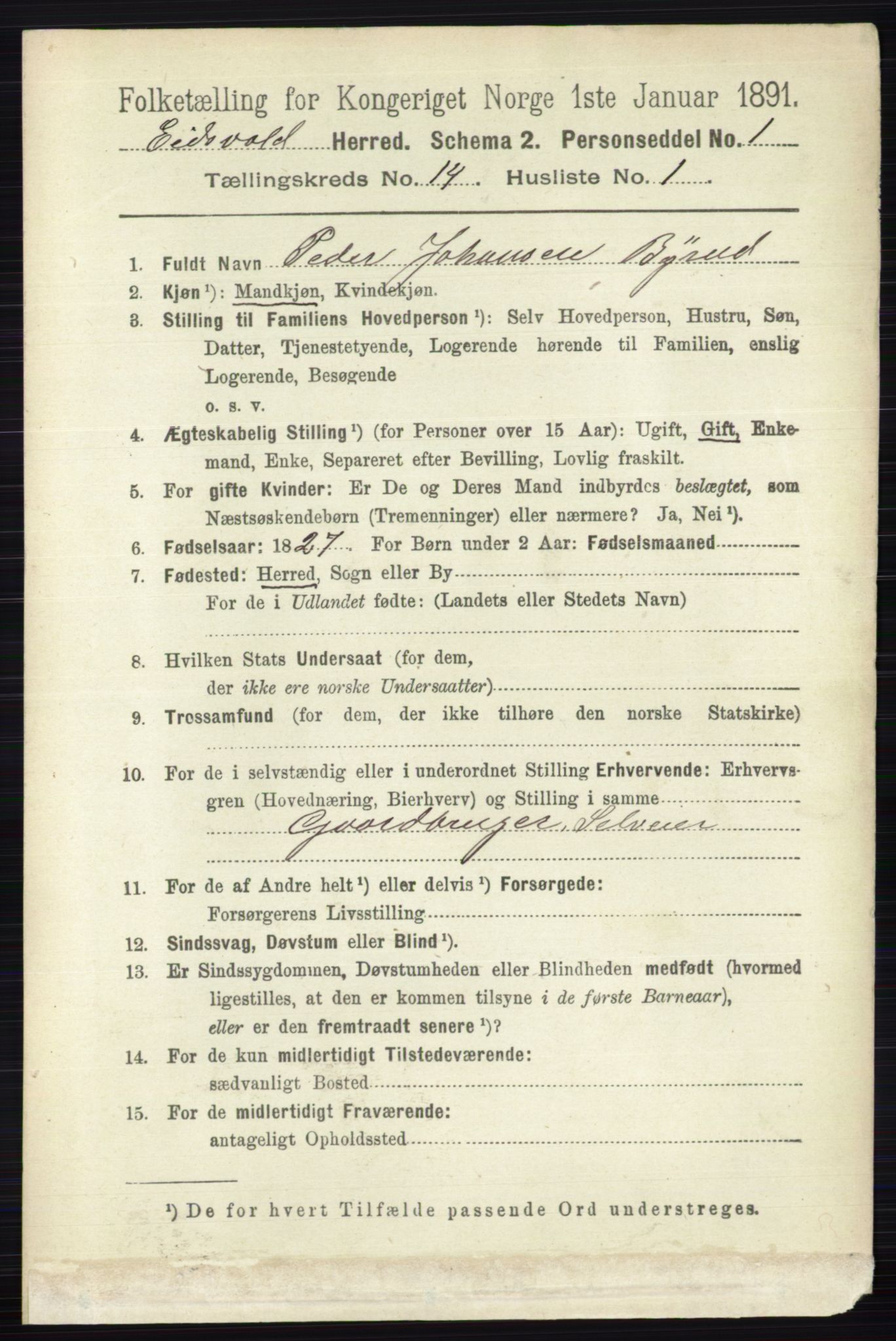 RA, 1891 census for 0237 Eidsvoll, 1891, p. 9430