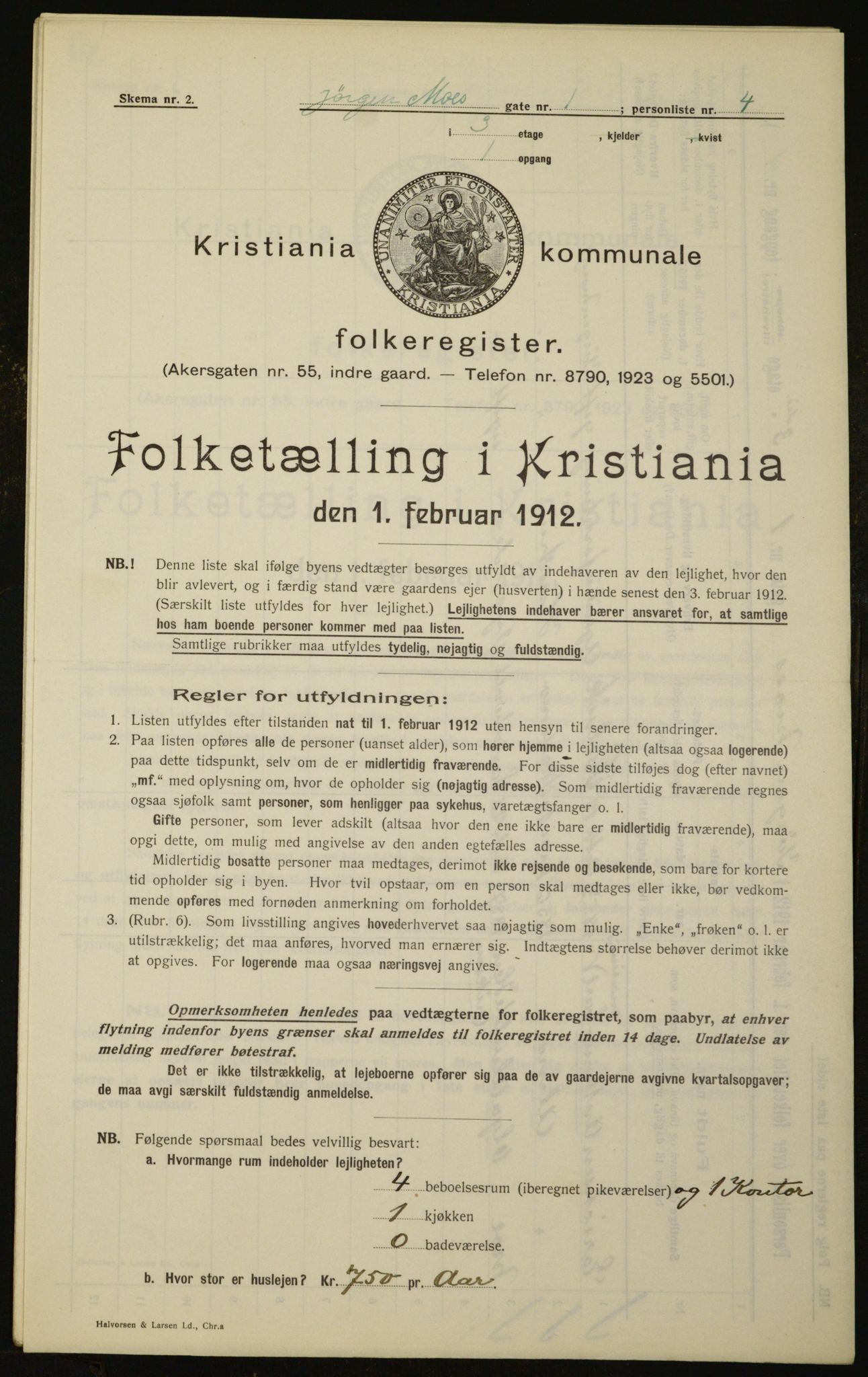 OBA, Municipal Census 1912 for Kristiania, 1912, p. 48016