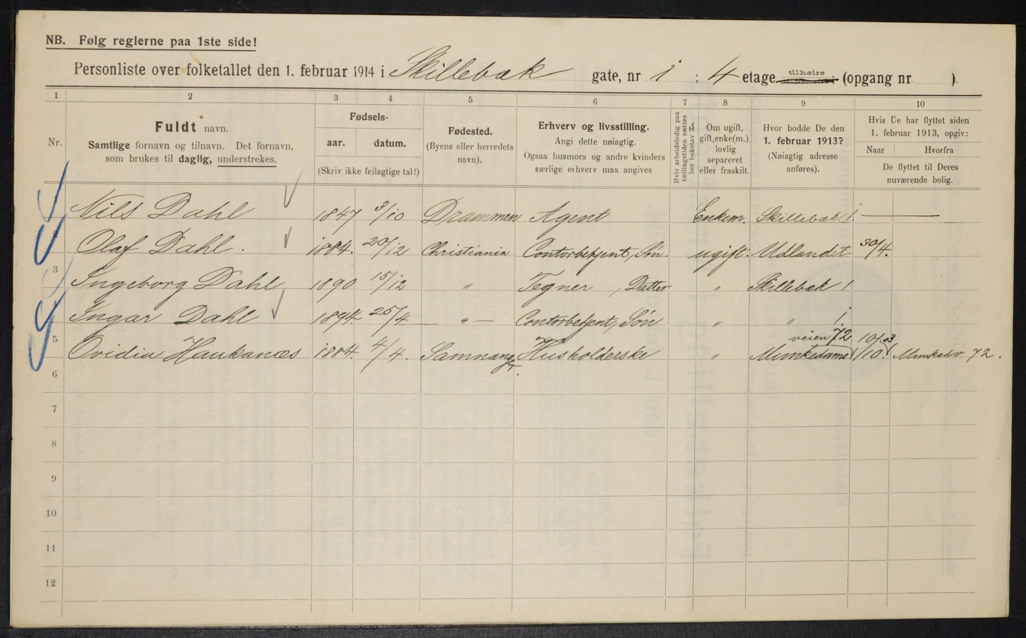 OBA, Municipal Census 1914 for Kristiania, 1914, p. 95316