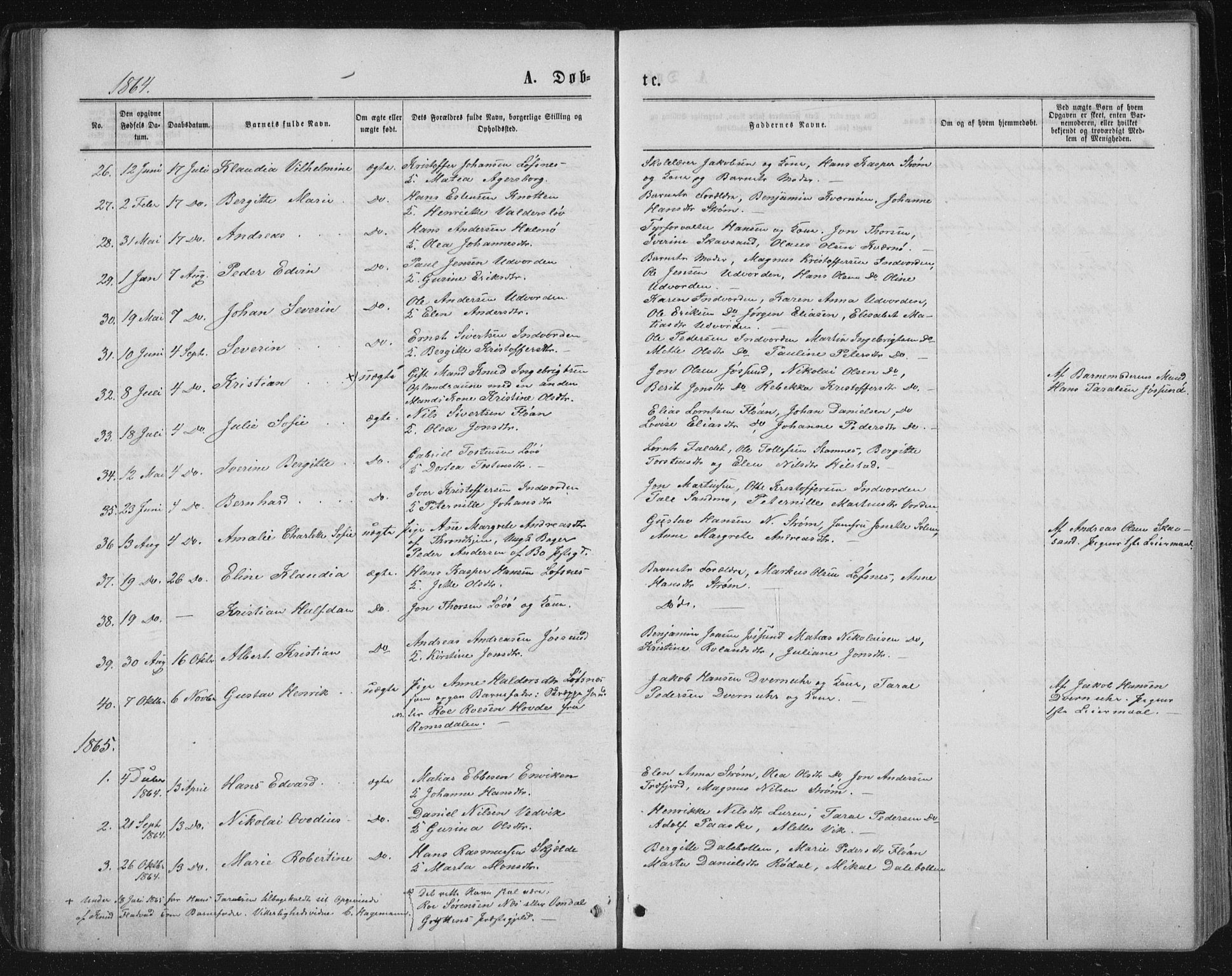 Ministerialprotokoller, klokkerbøker og fødselsregistre - Nord-Trøndelag, AV/SAT-A-1458/771/L0595: Parish register (official) no. 771A02, 1840-1869