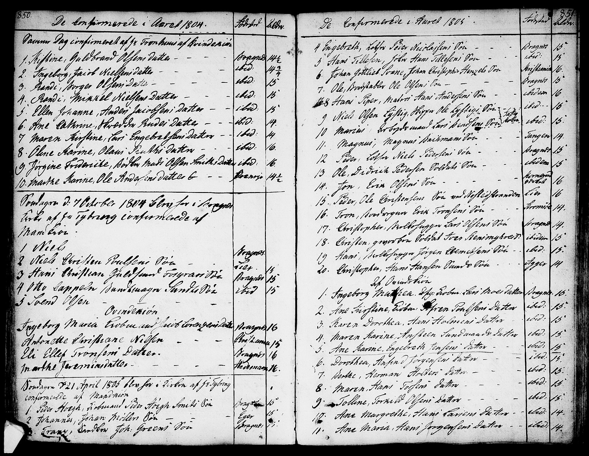 Bragernes kirkebøker, SAKO/A-6/F/Fa/L0006a: Parish register (official) no. I 6, 1782-1814, p. 850-851